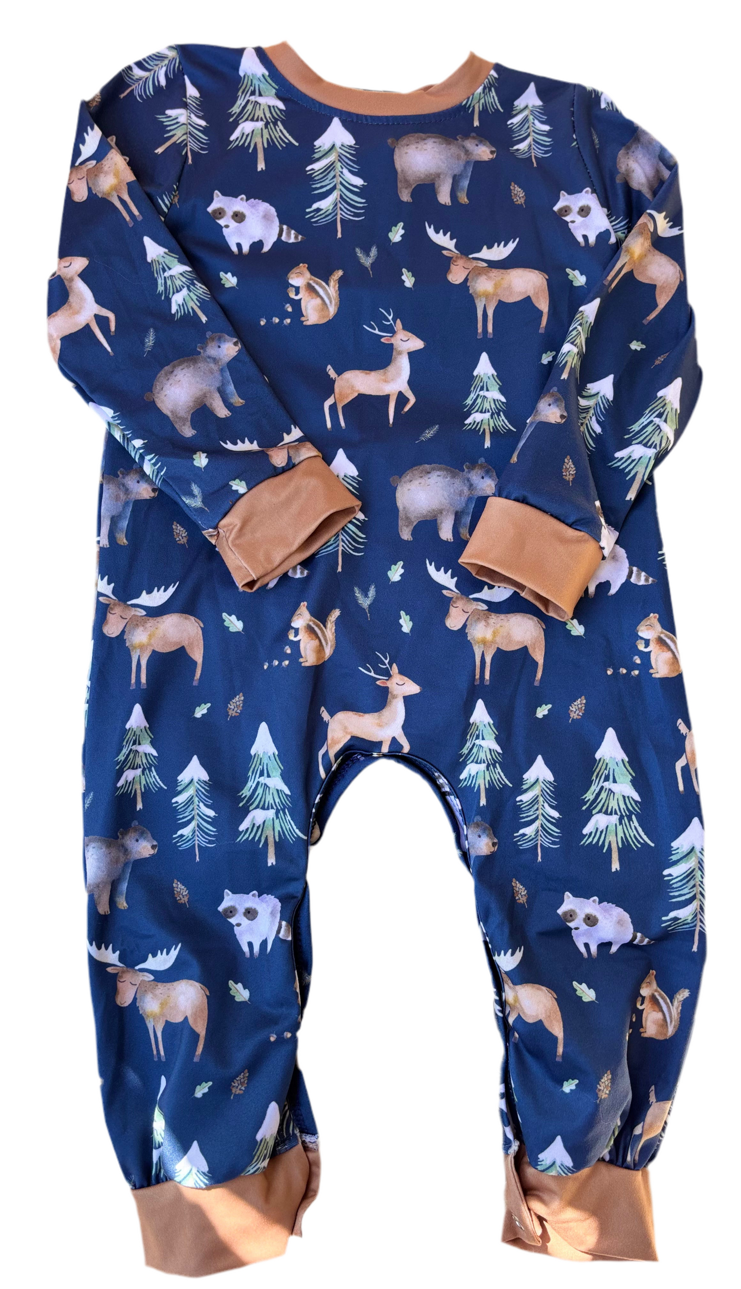 Navy Woodland Boy Romper