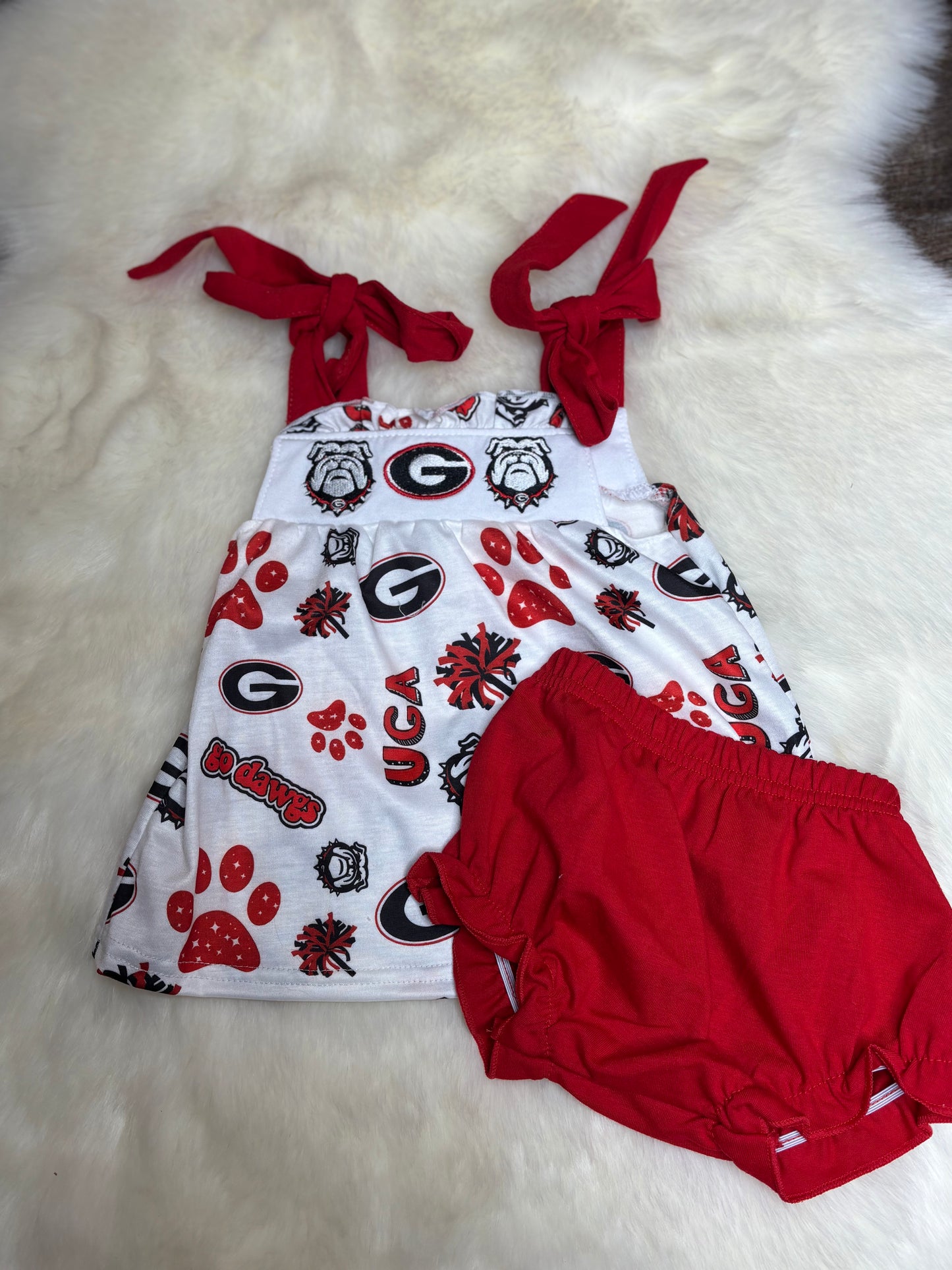 Red Georgia Embroidered Bloomer Set