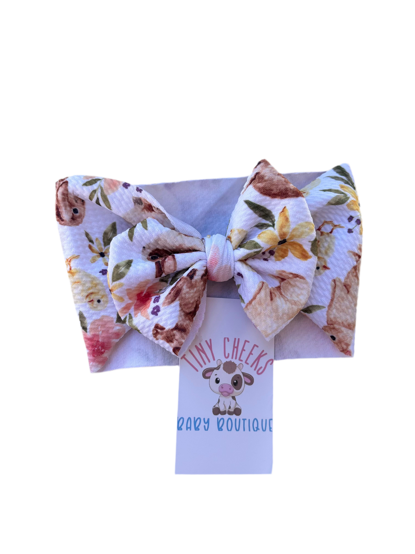 Bunny Floral Headwrap Baby Bow