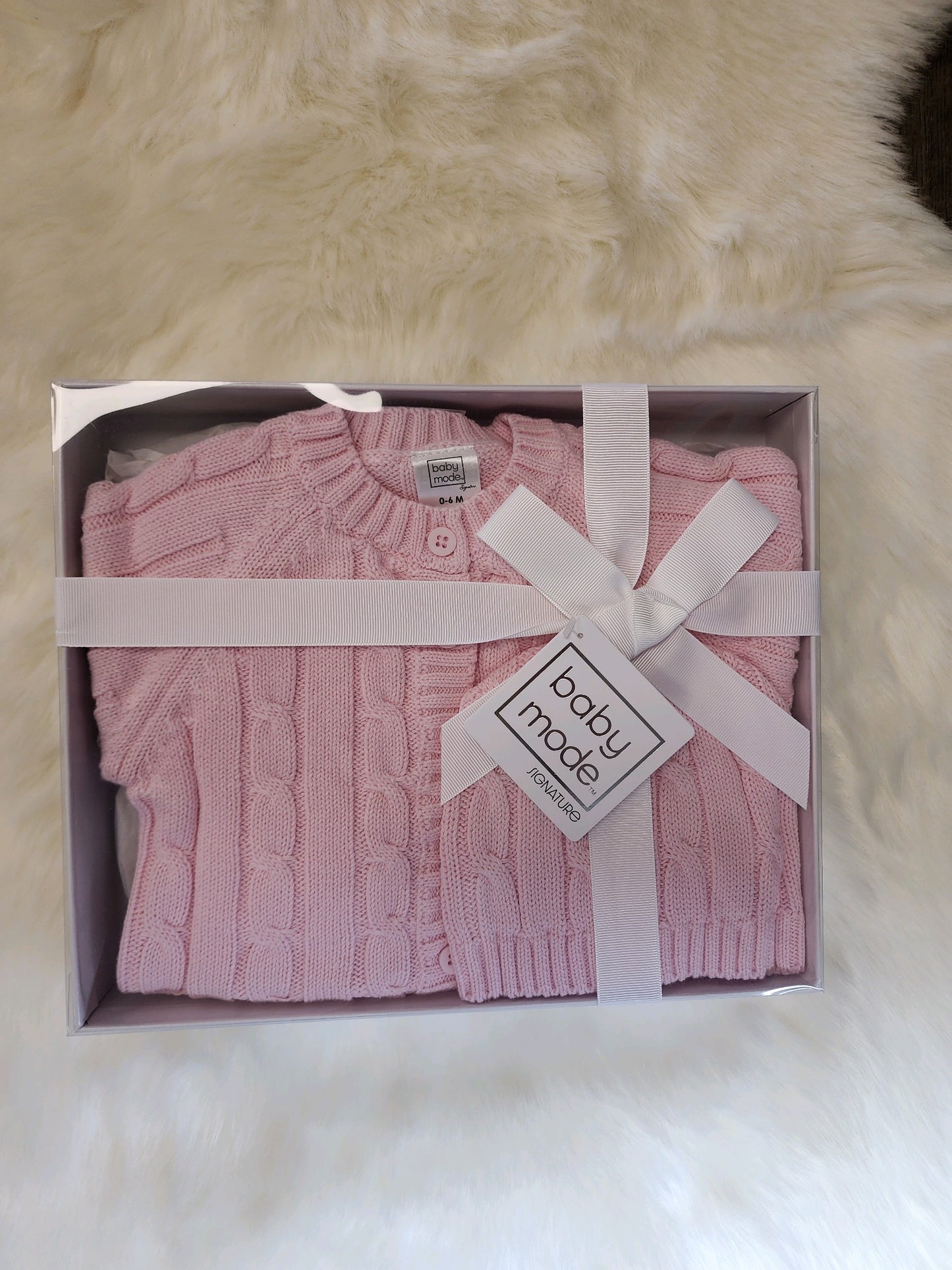Pink Cardigan & Hat Gift Set
