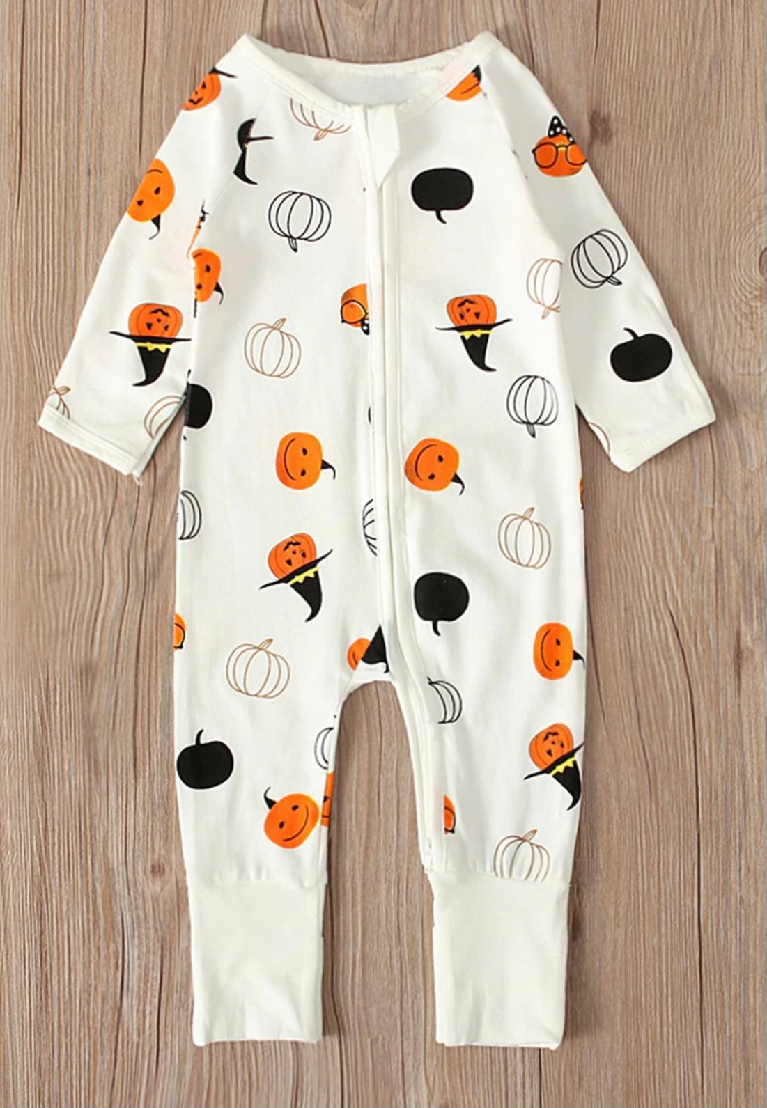 Little Witch Pumpkin Baby Romper