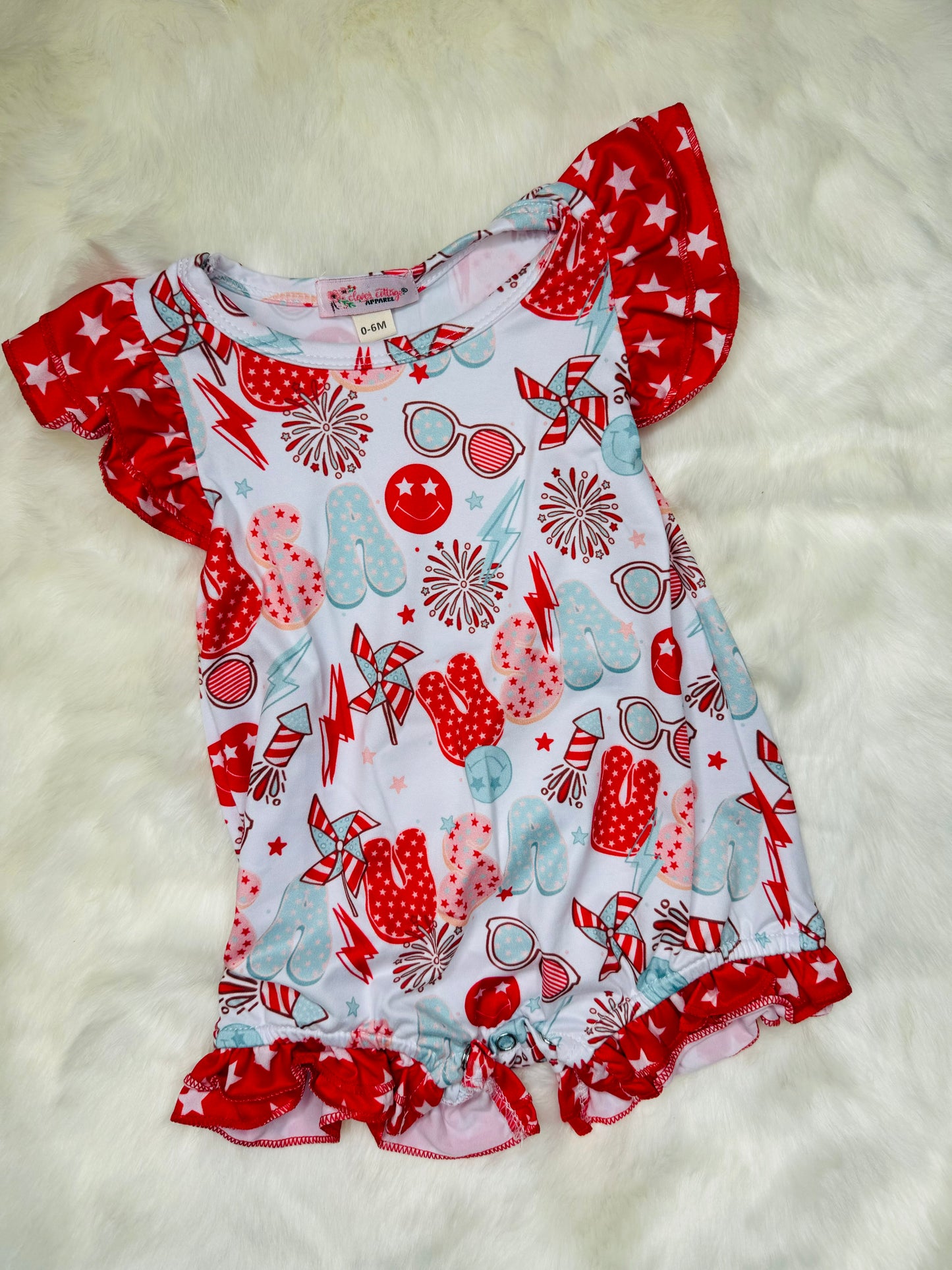 USA Stars Baby Summer Romper