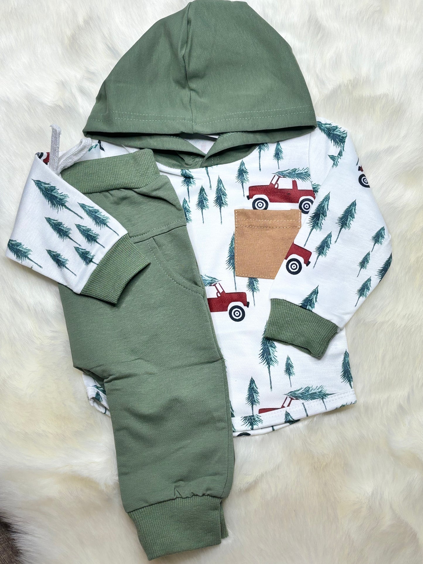 Christmas Car Hooded Tee Lounge