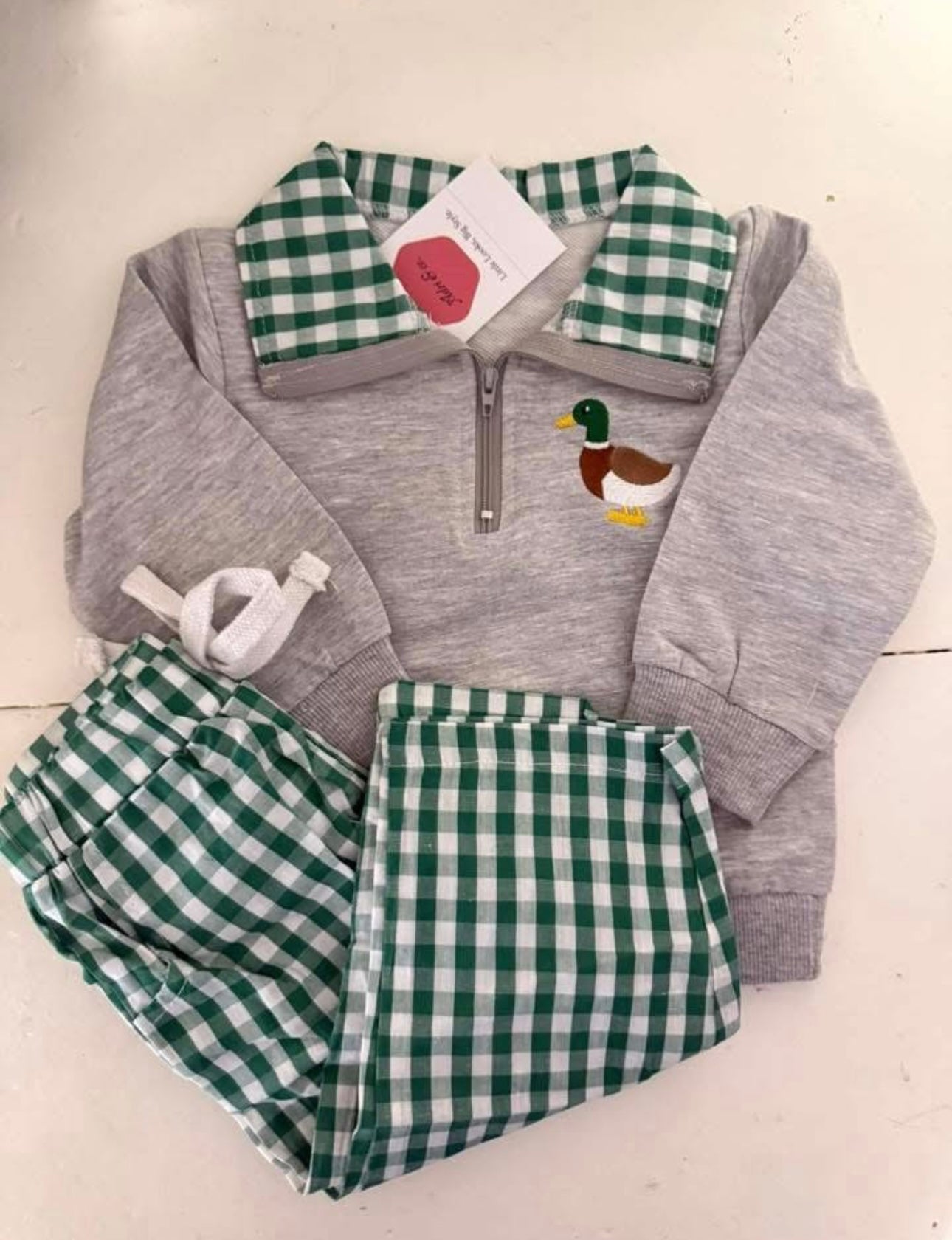 Mallard Embroidered Pullover Set