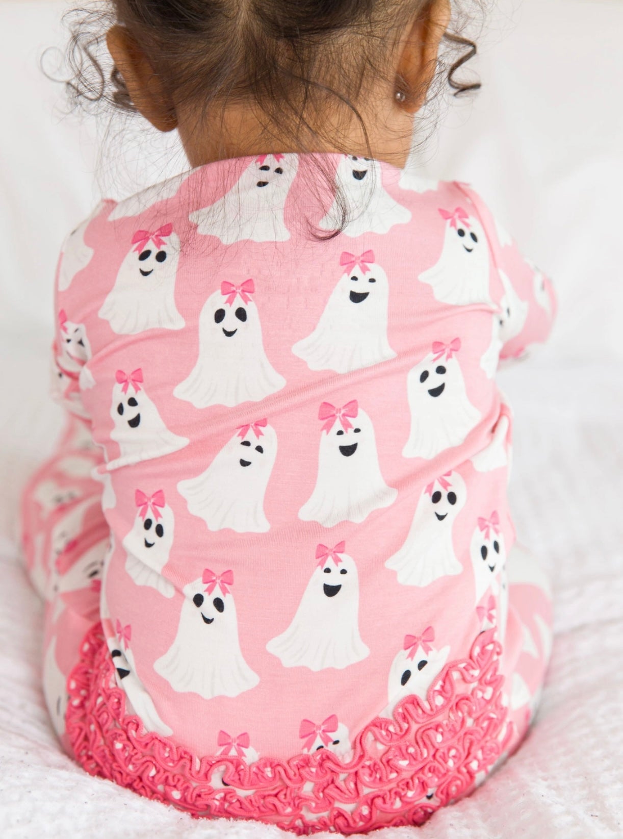 Ghostie Girls Ruffle Footie Pajama - Bamboo