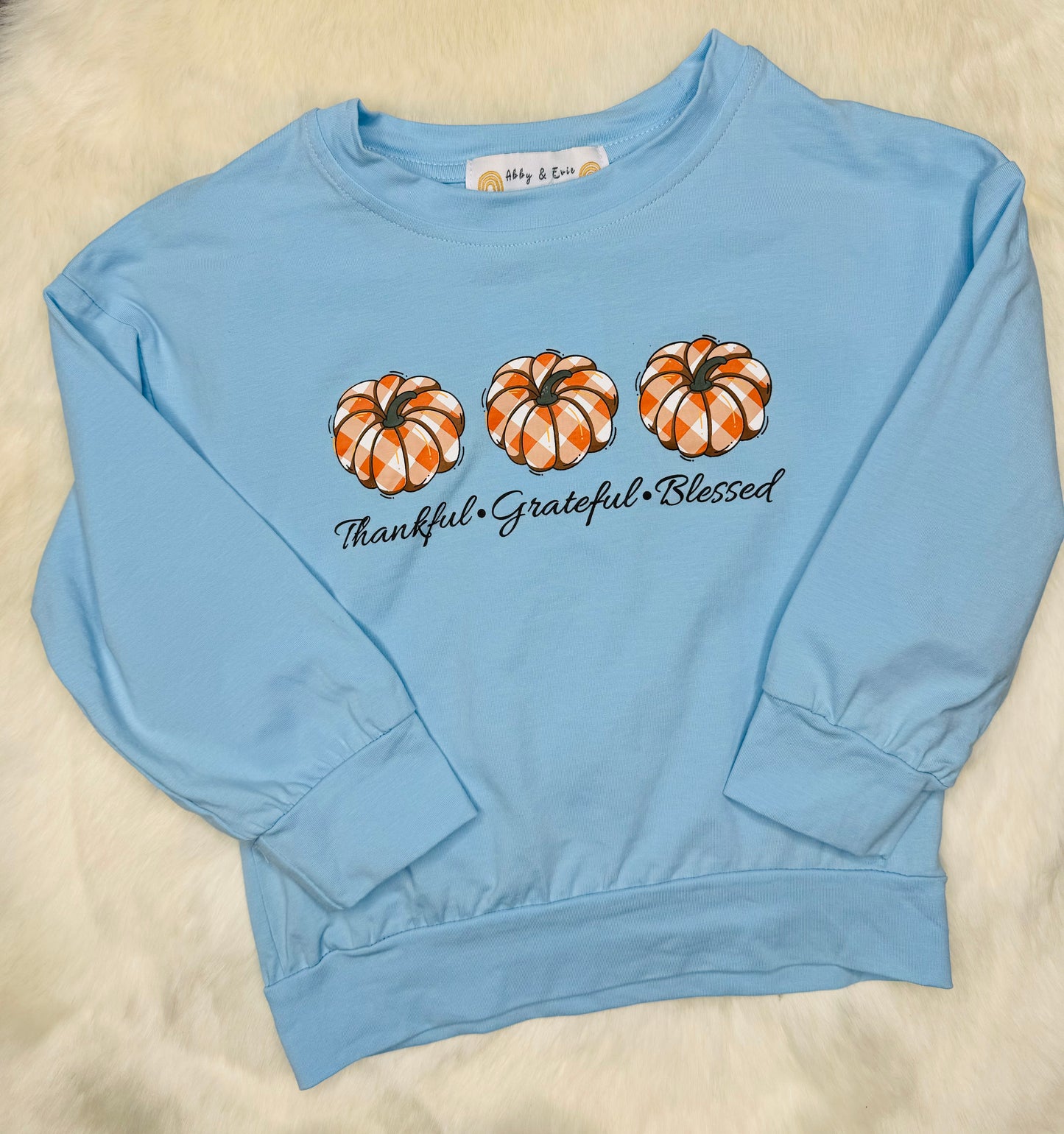 Blue Thanksgiving Pumpkin Sweatshirt