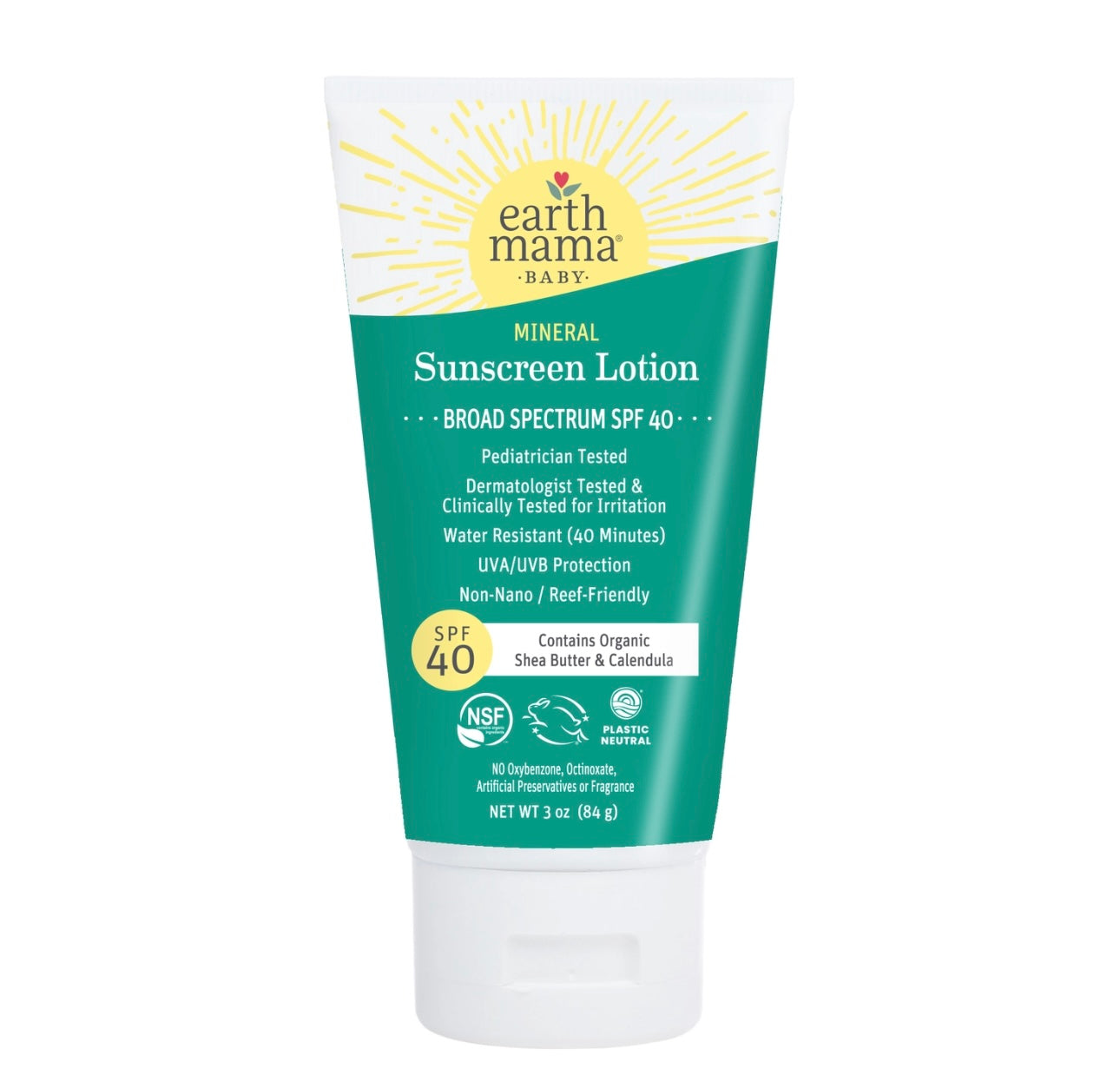 Earth Mama Organics | Baby Mineral Sunscreen Lotion - SPF 40