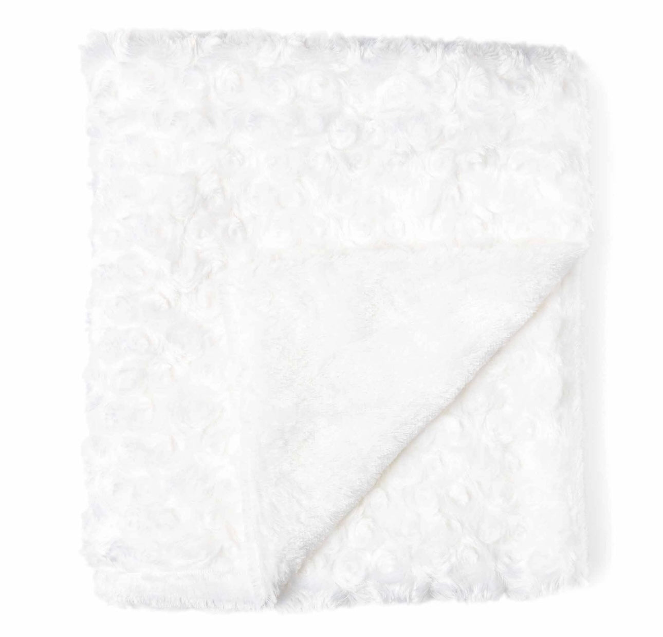 Curly Plush Stroller Blanket - White