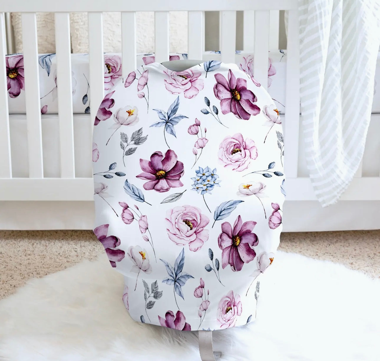 Purple Floral Multifunctional Cover