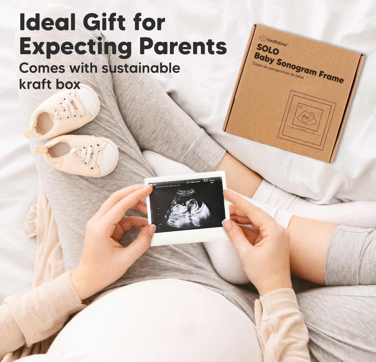 KeaBabies Solo Baby Sonogram Picture Frame - Black