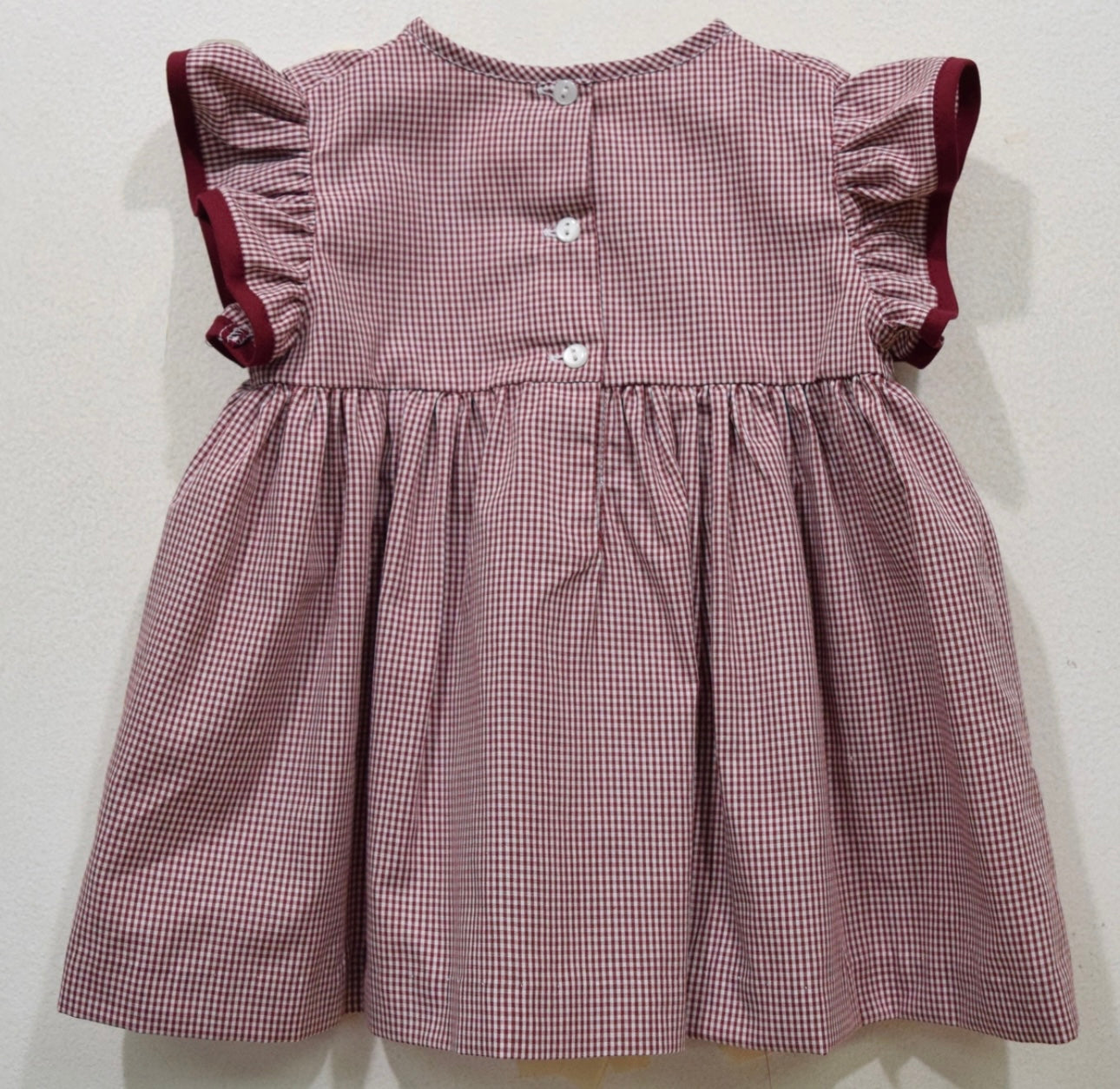 FSU Embroidered Gingham Ruffle dress