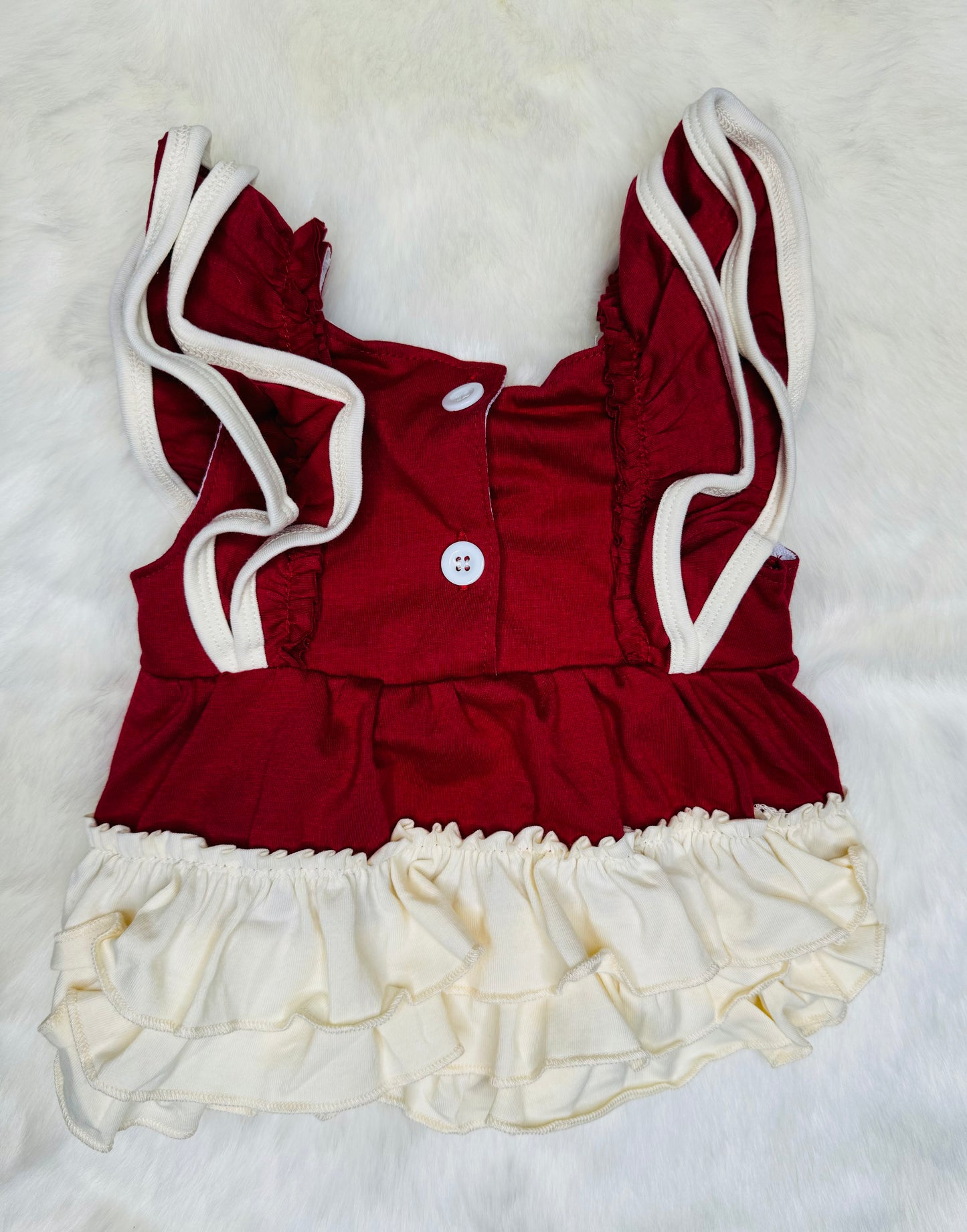 Burgundy Maple Leaf Embroidered Bubble