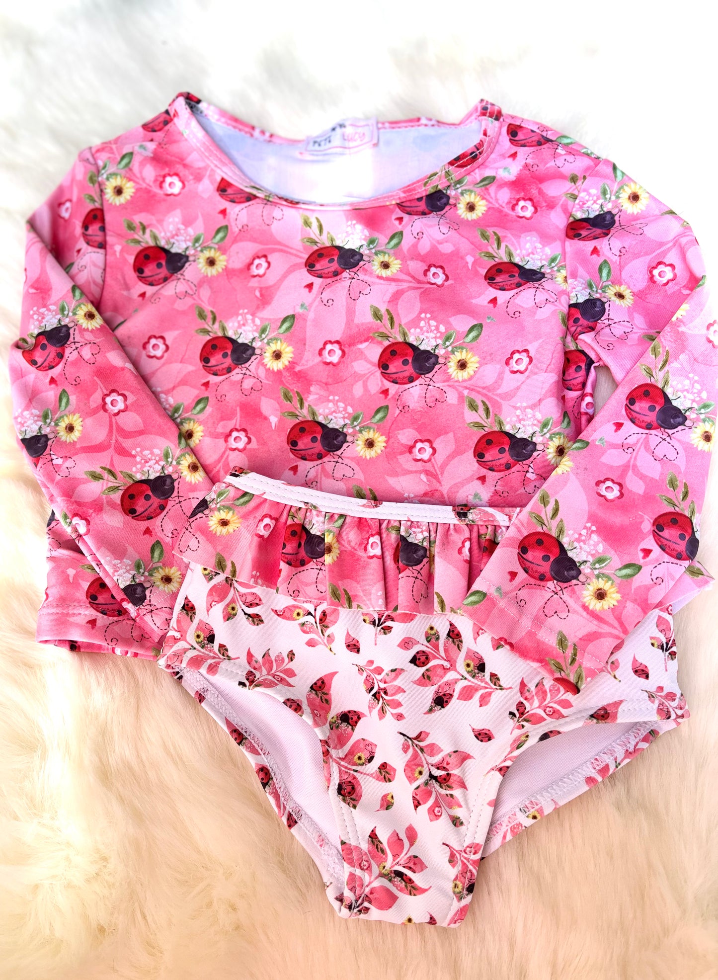 Lady Bug Long Sleeve Bathing Suit