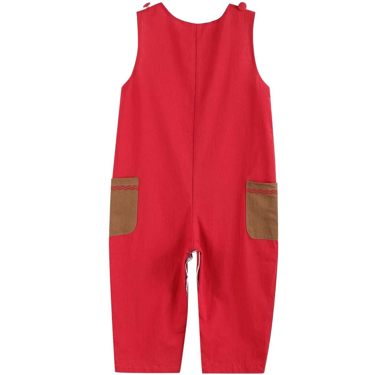 Lil’ Cactus Red Reindeer Pocket Overalls