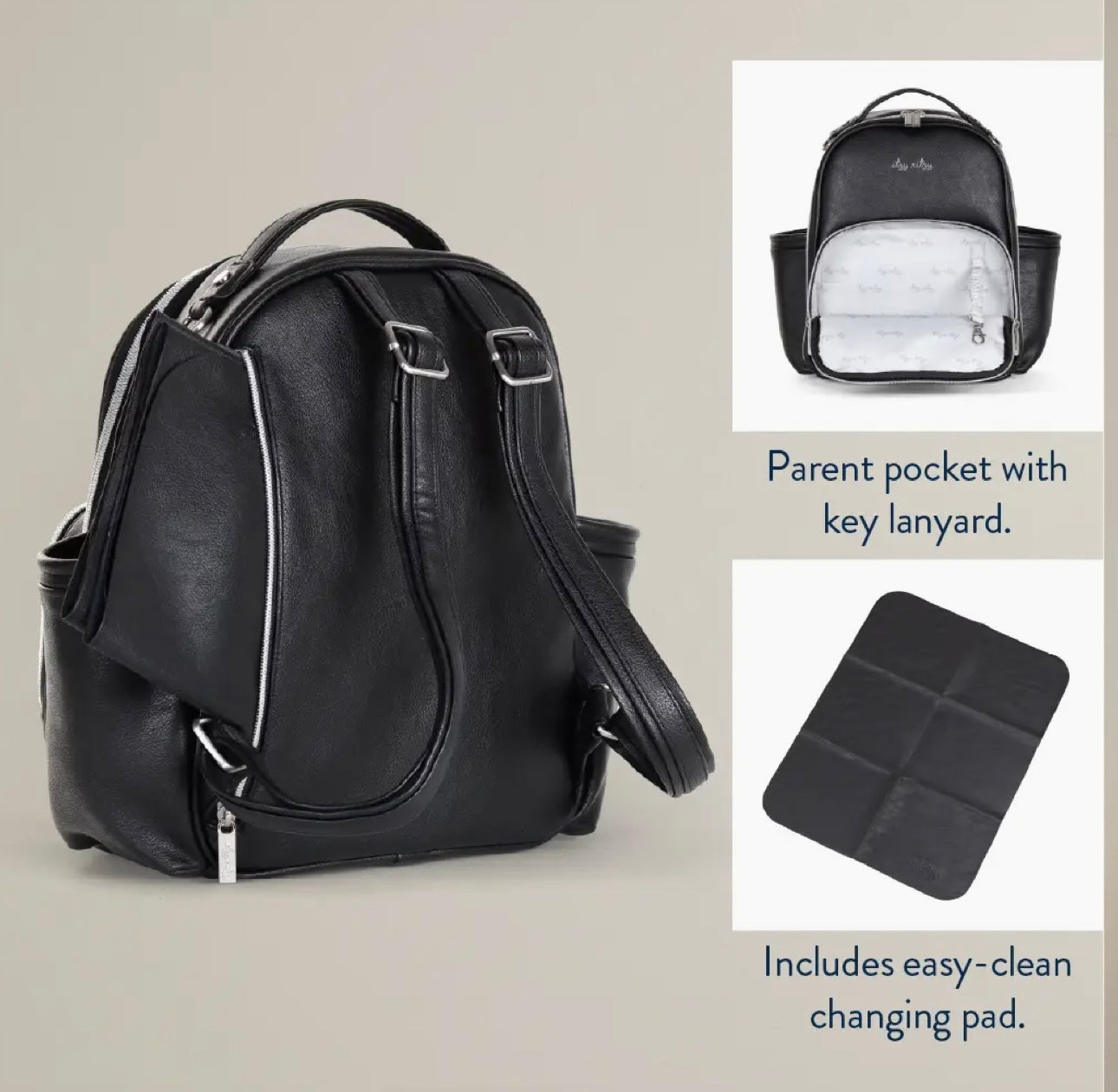 Itzy Ritzy Diaper Bag Backpack | Black