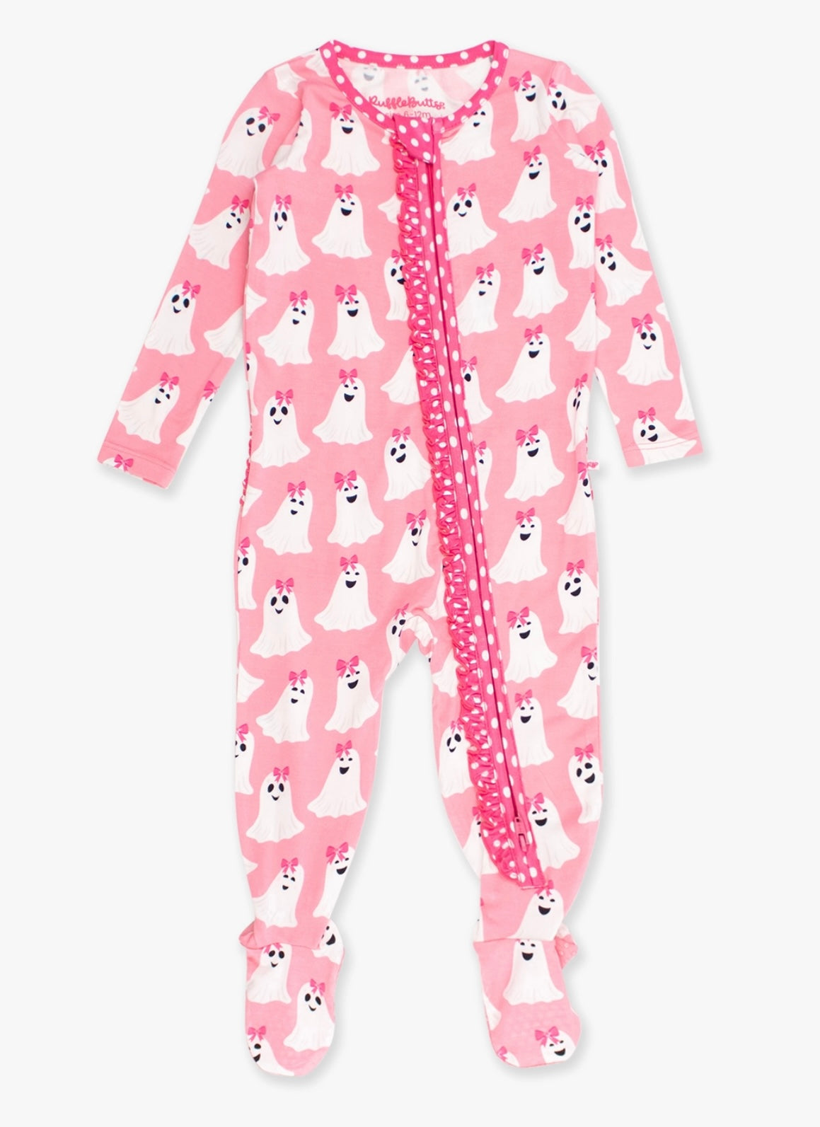 Ghostie Girls Ruffle Footie Pajama - Bamboo