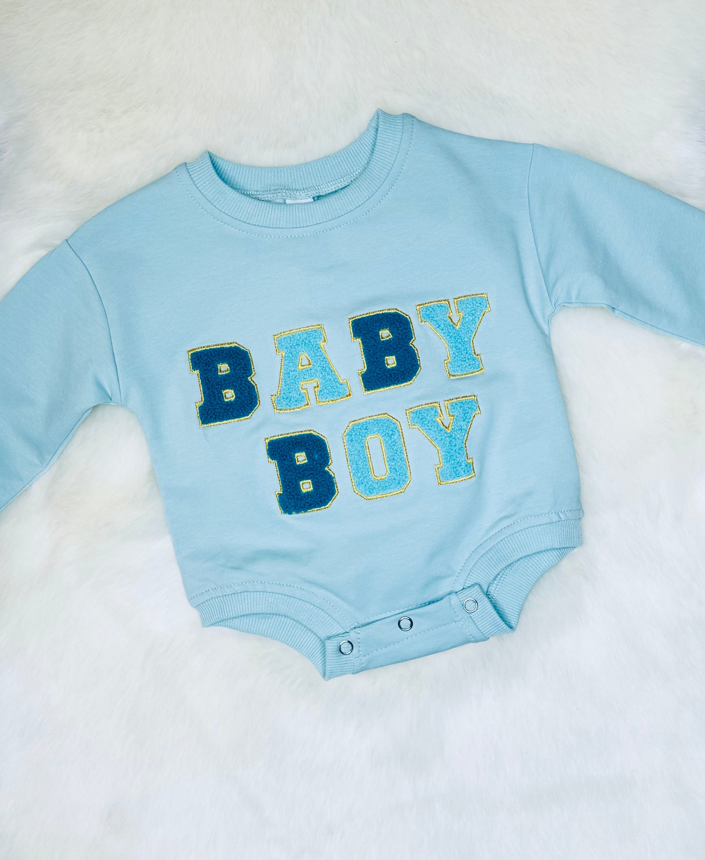 Baby Boy Embroidered Bubble Romper