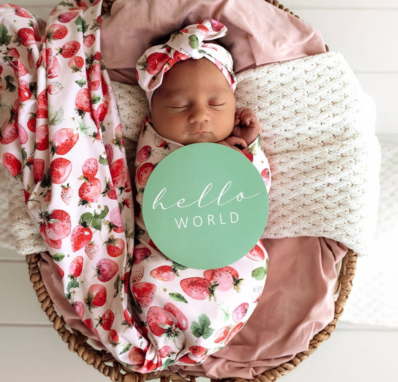 Strawberry Organic Jersey Wrap & Tooknot