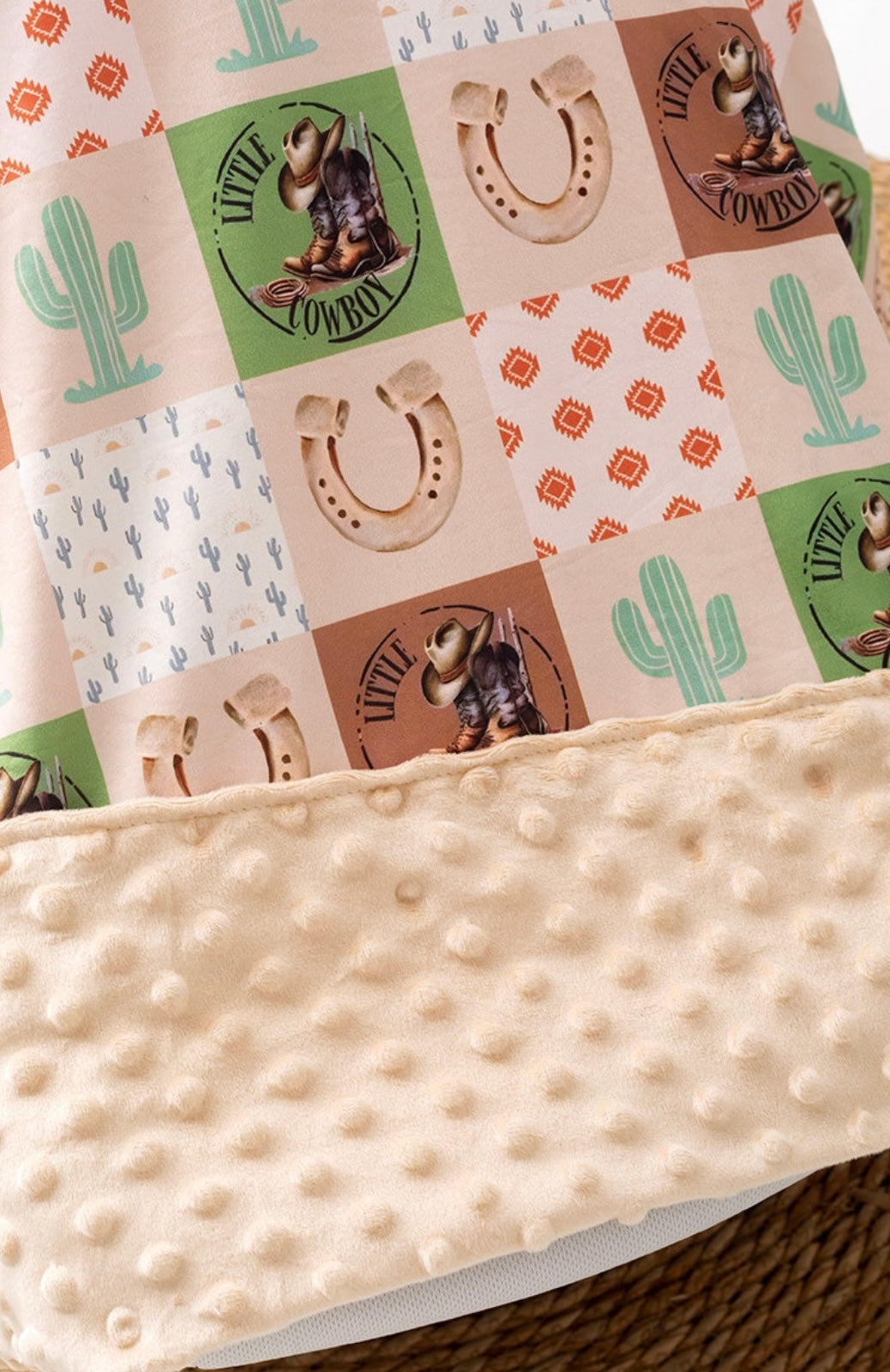 Little Cowboy Patchwork Baby Blanket
