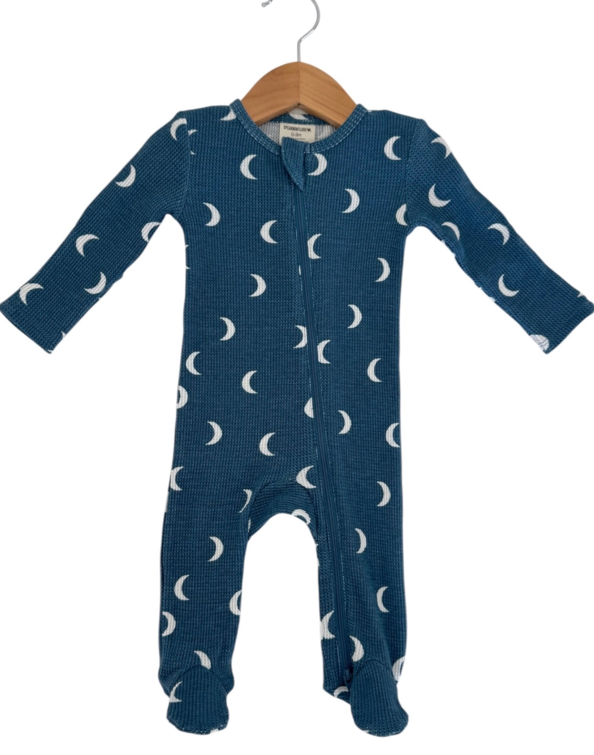 Midnight Moon Organic Waffle 2-Way Zip Footie