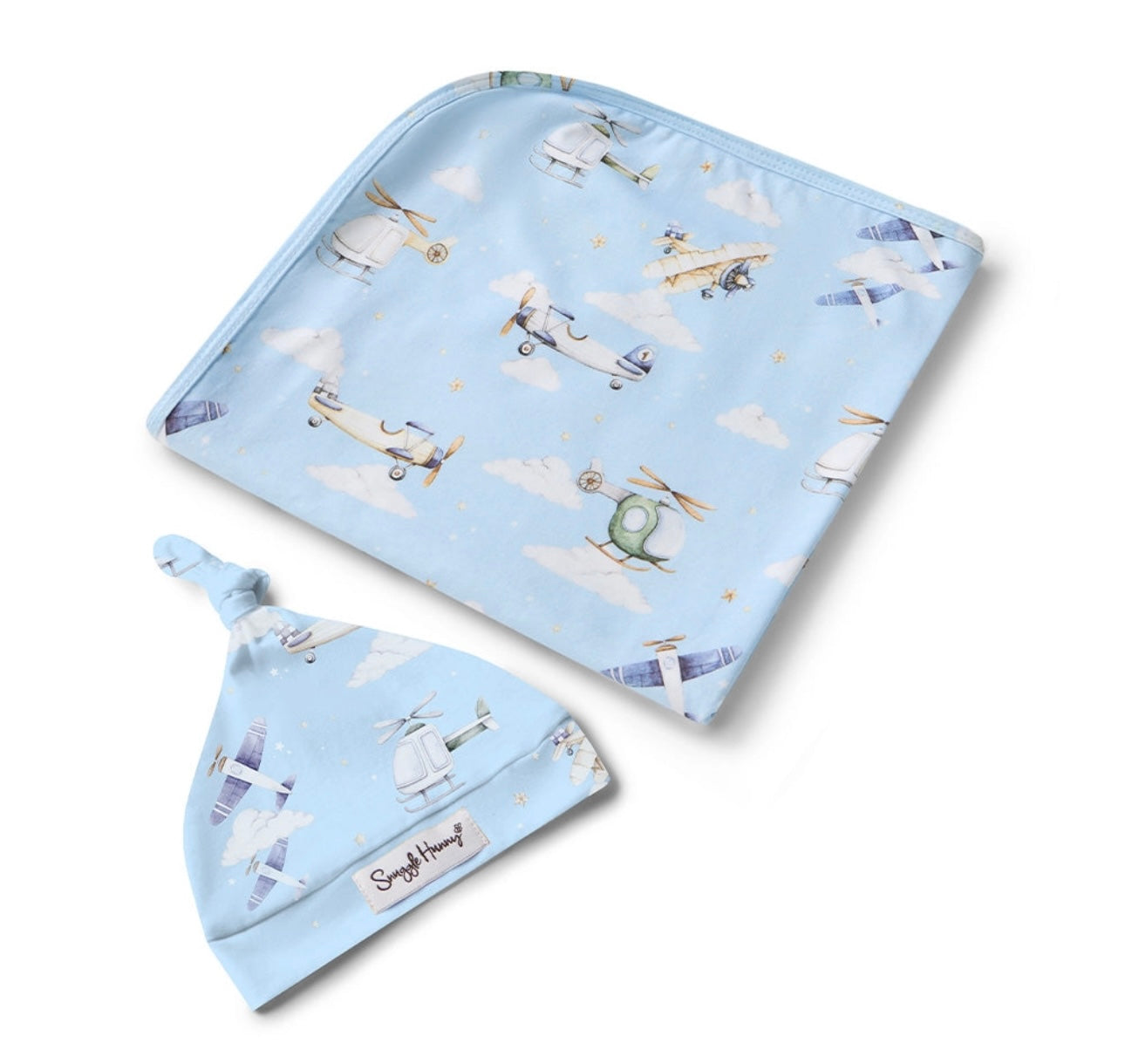 Taking Flight Organic Jersey Wrap & Beanie Set