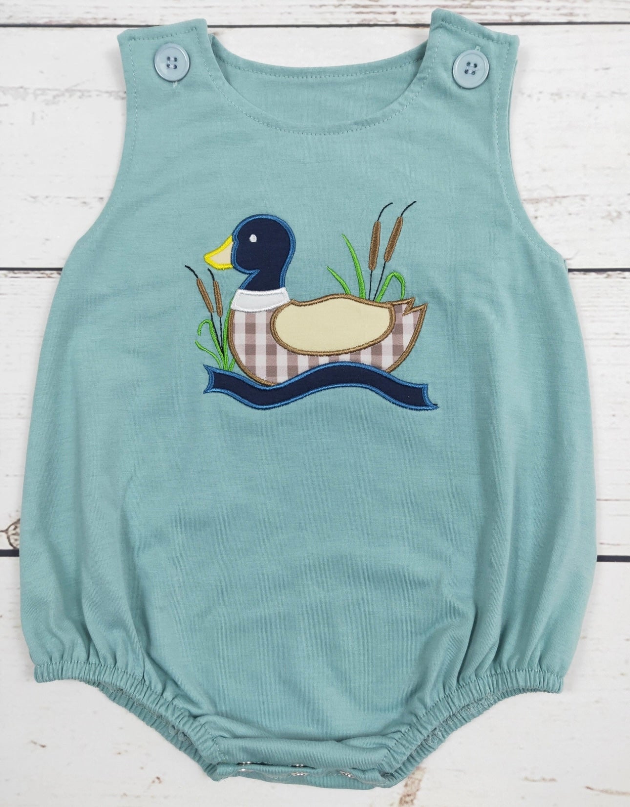 Duck Appliqué Cotton Baby Romper