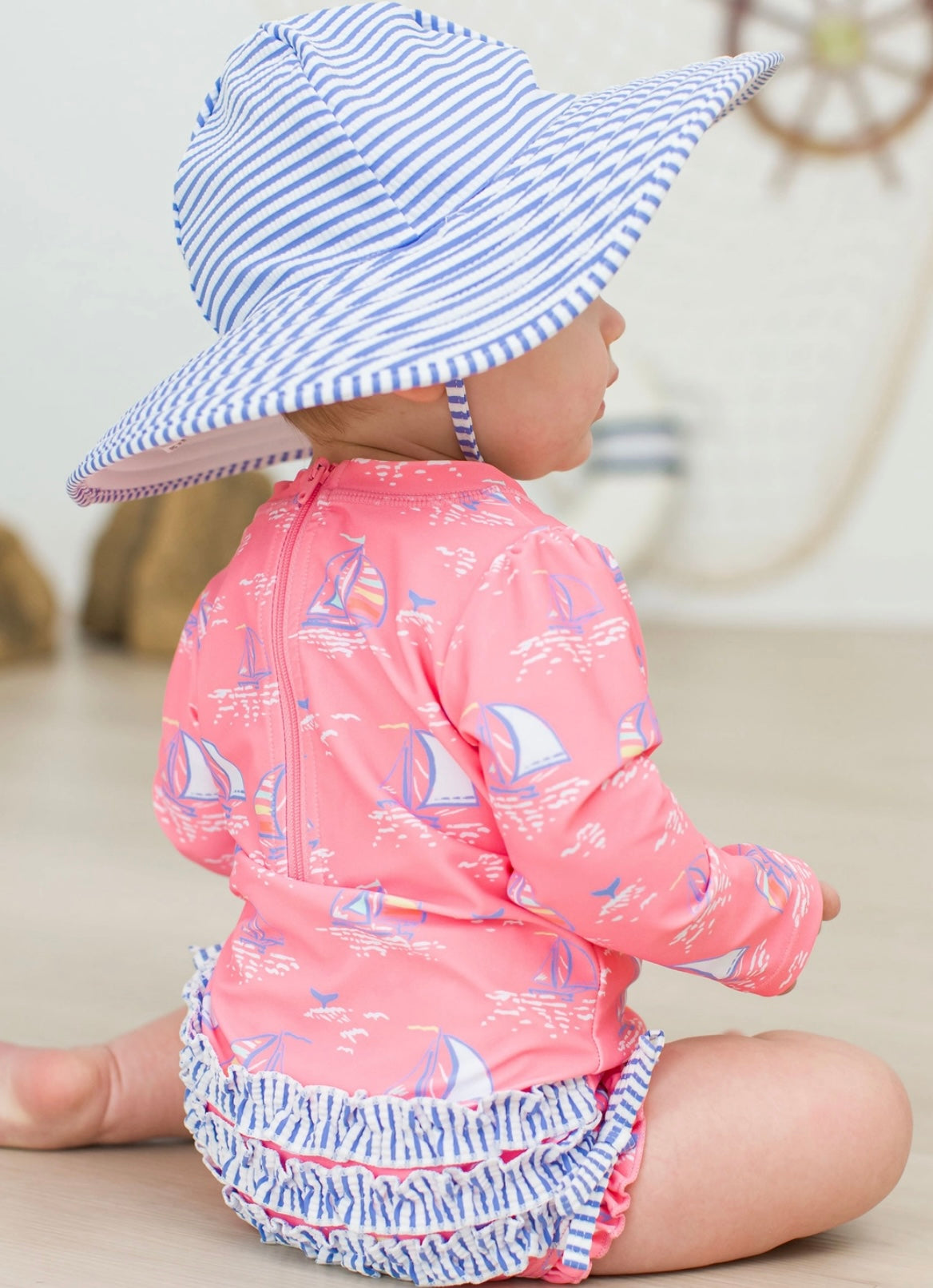 Rufflebutts Seas the Day Long Sleeve Rash Guard