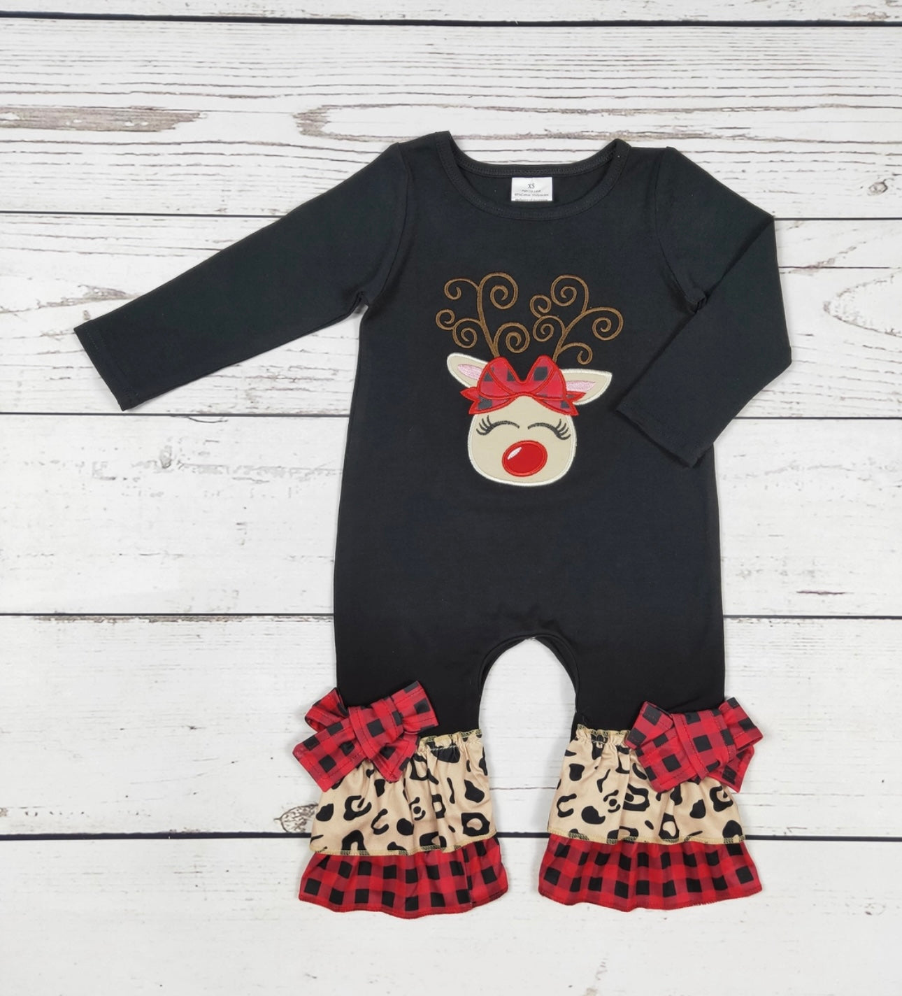 Deer Appliqué Christmas Romper