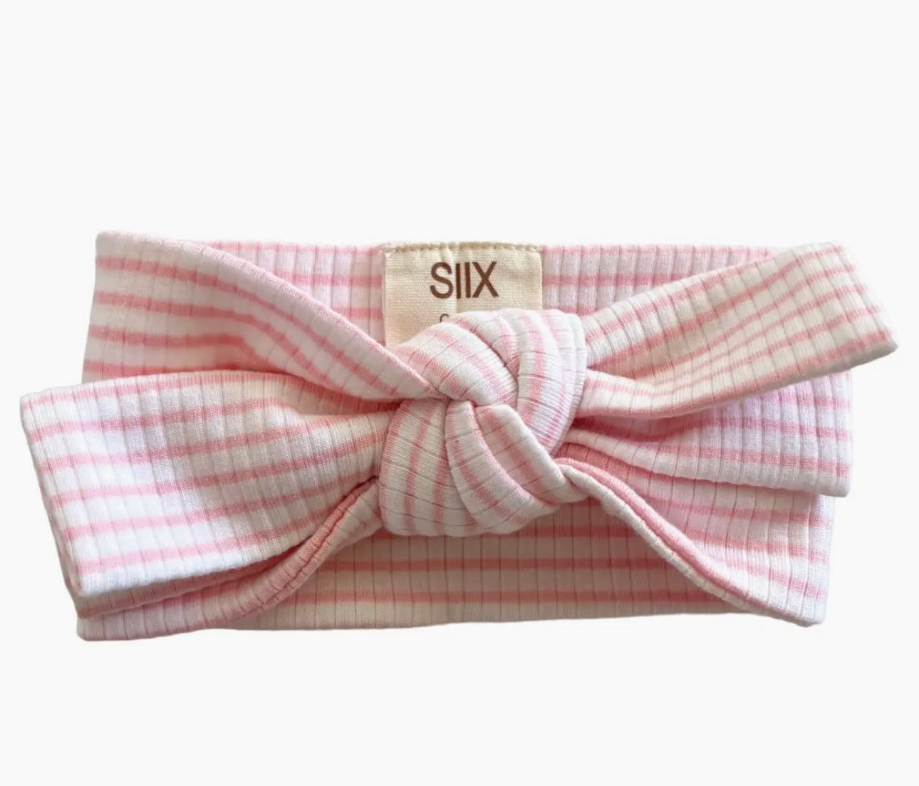 Pink Stripe Organic Ribbed Bow