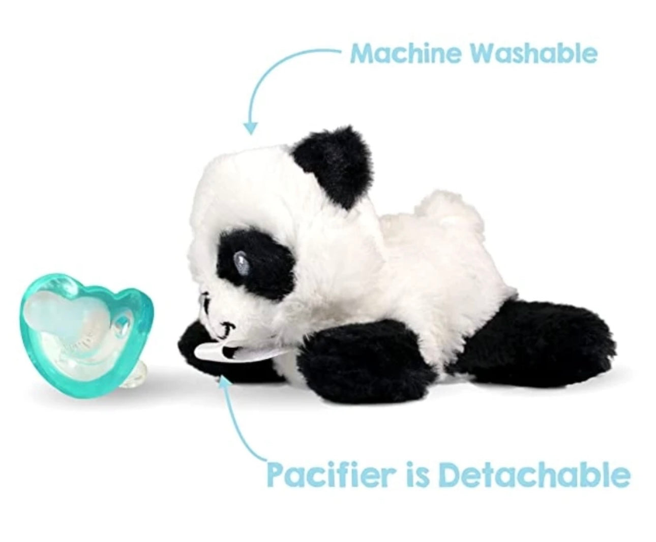RaZbuddy Panda Paci/Teether Holder with Pacifier