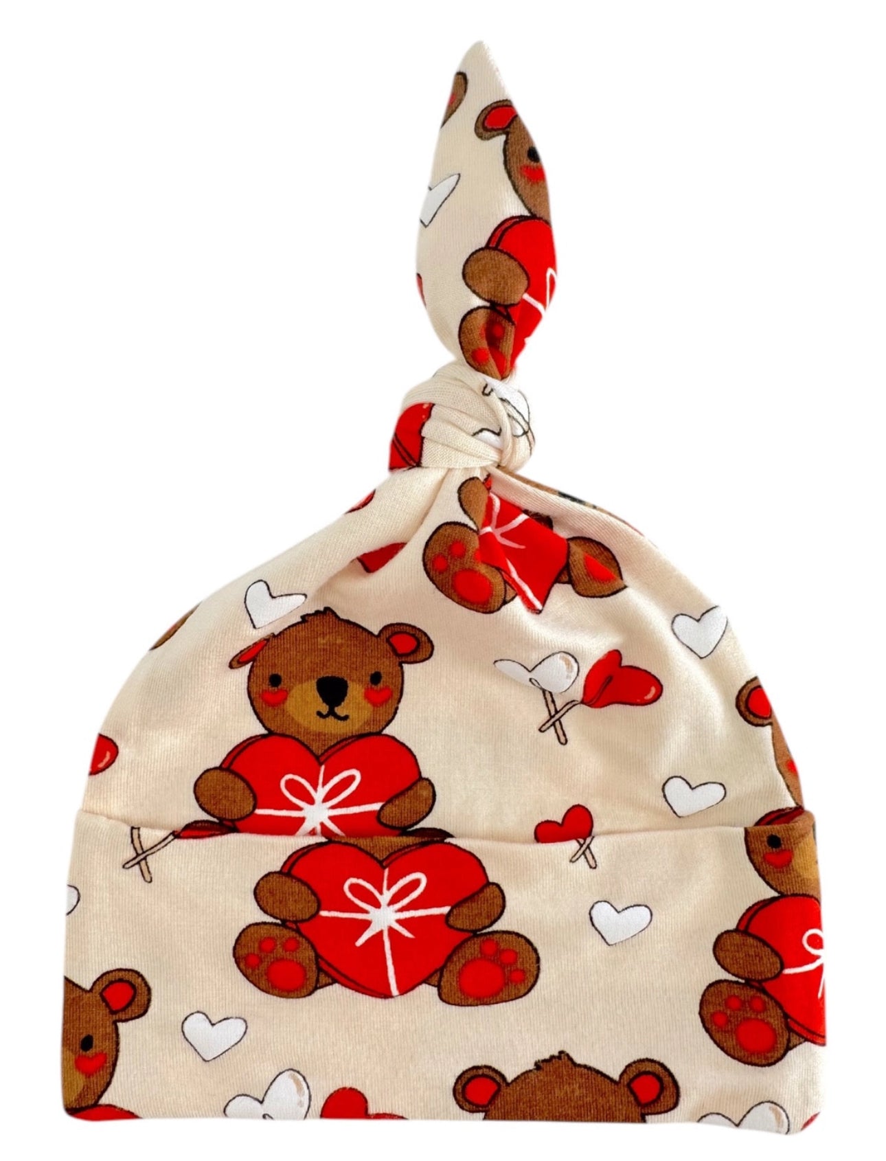 Valentine Bear Bamboo Knot Beanie
