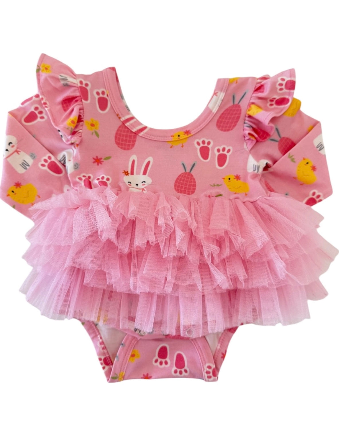 Pink Easter Bunny Bamboo Tutu Bodysuit