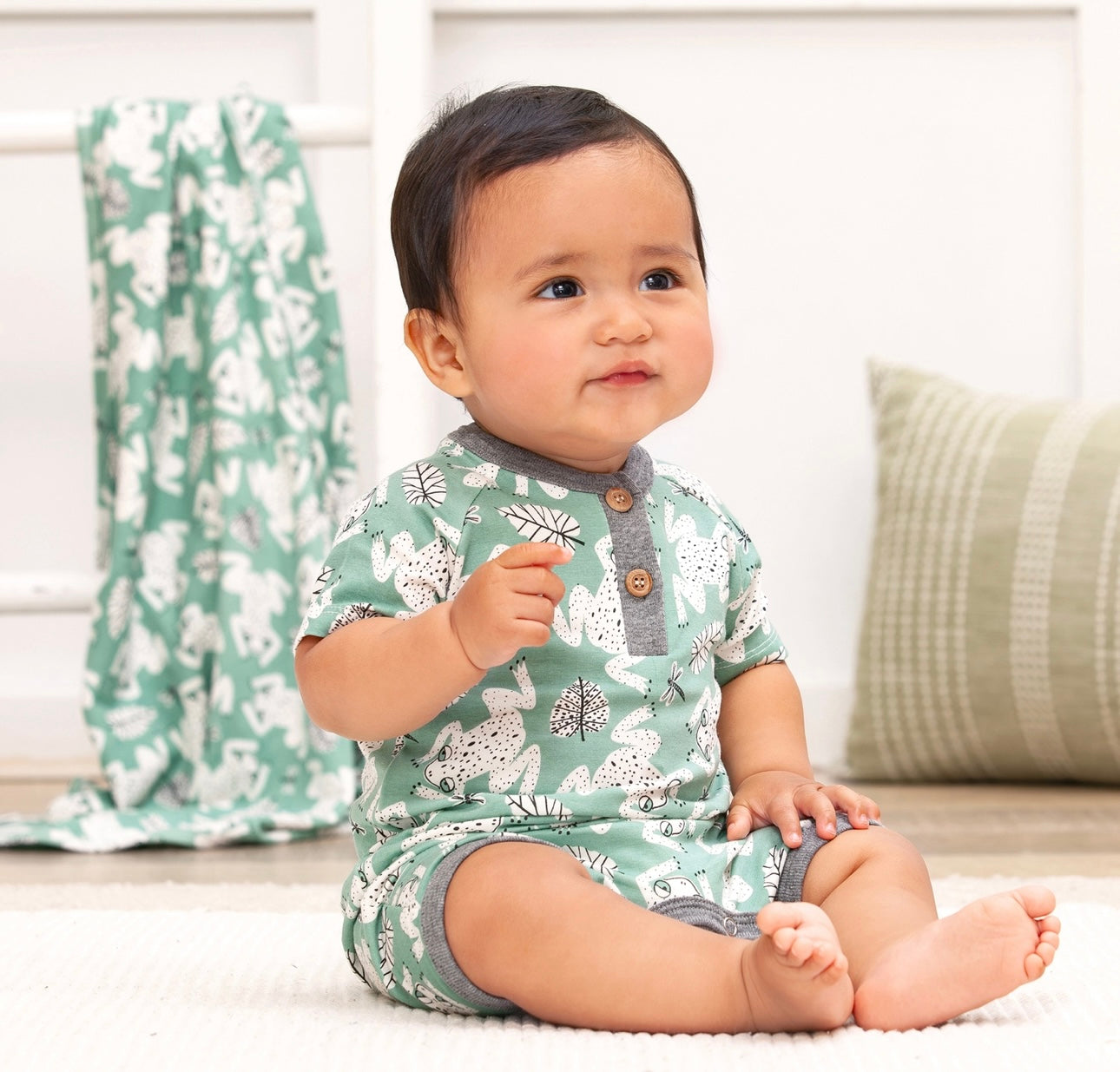 Leapfrog Baby Henley Bamboo Romper