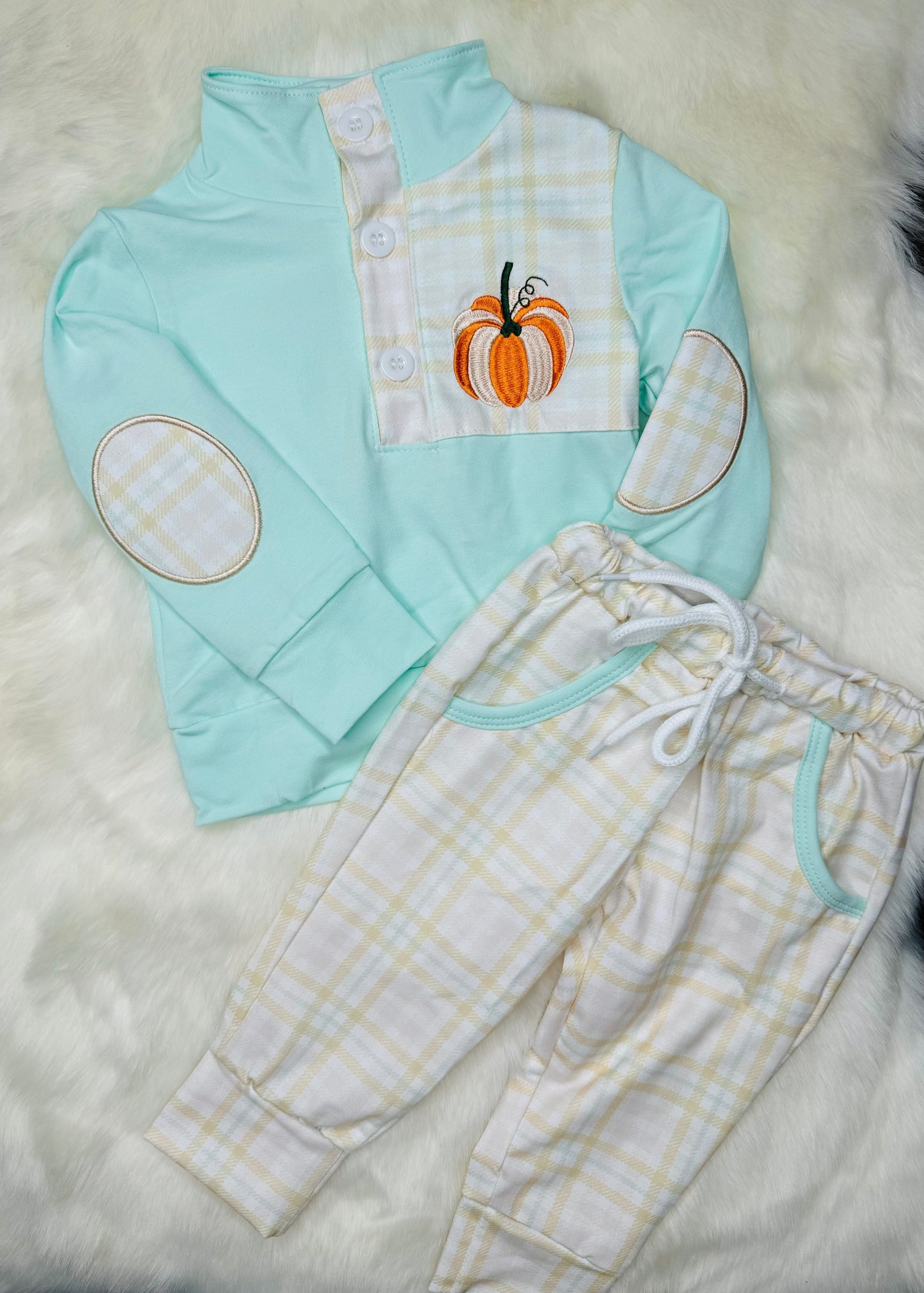 Pumpkin Embroidery Boy Set