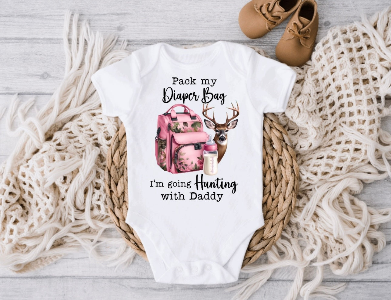 Pack My Diaper Bag Going Hunting with Daddy - Pink