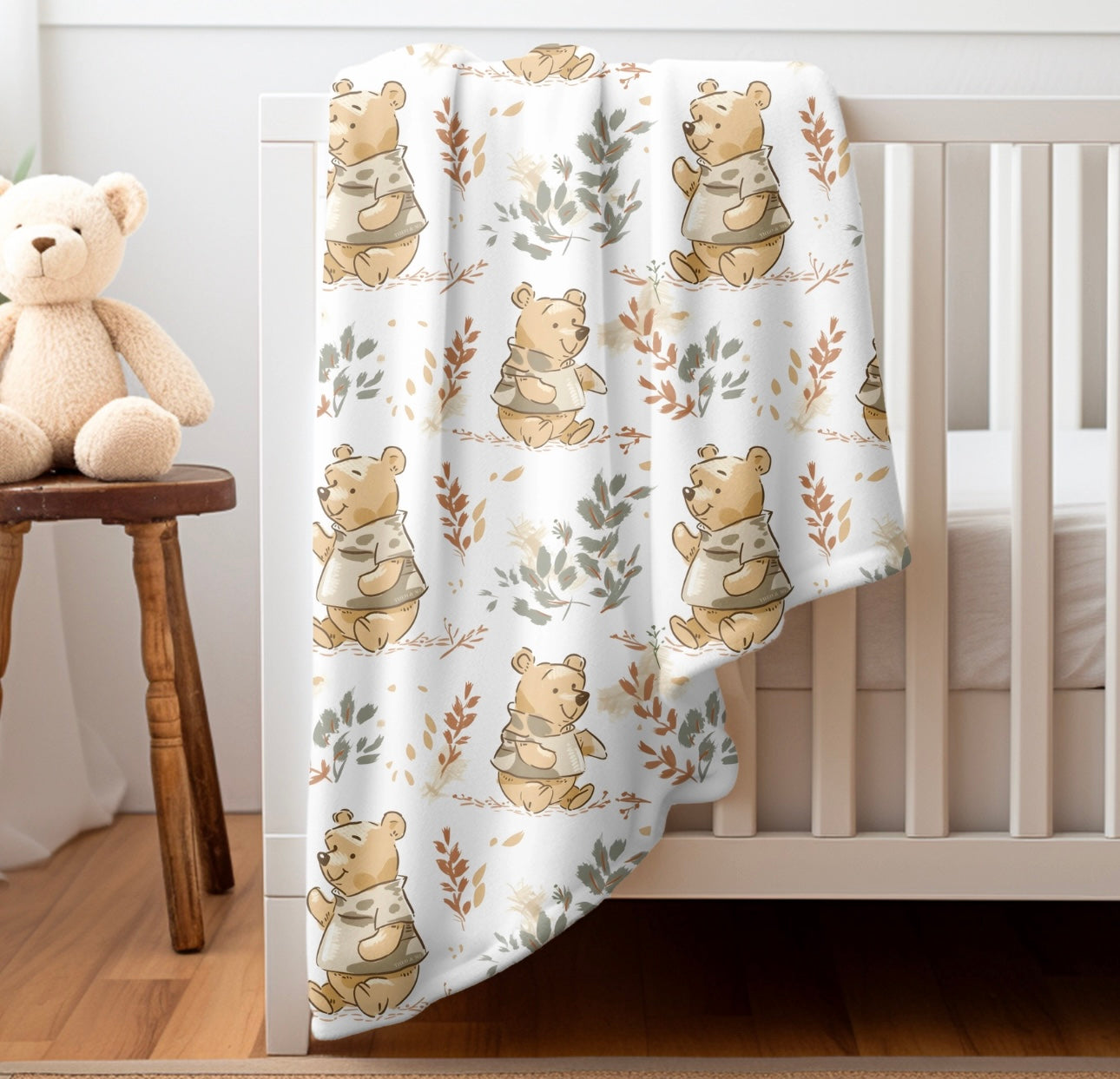 Classic Pooh Bear Super Soft Baby Nursery Blanket 30X40
