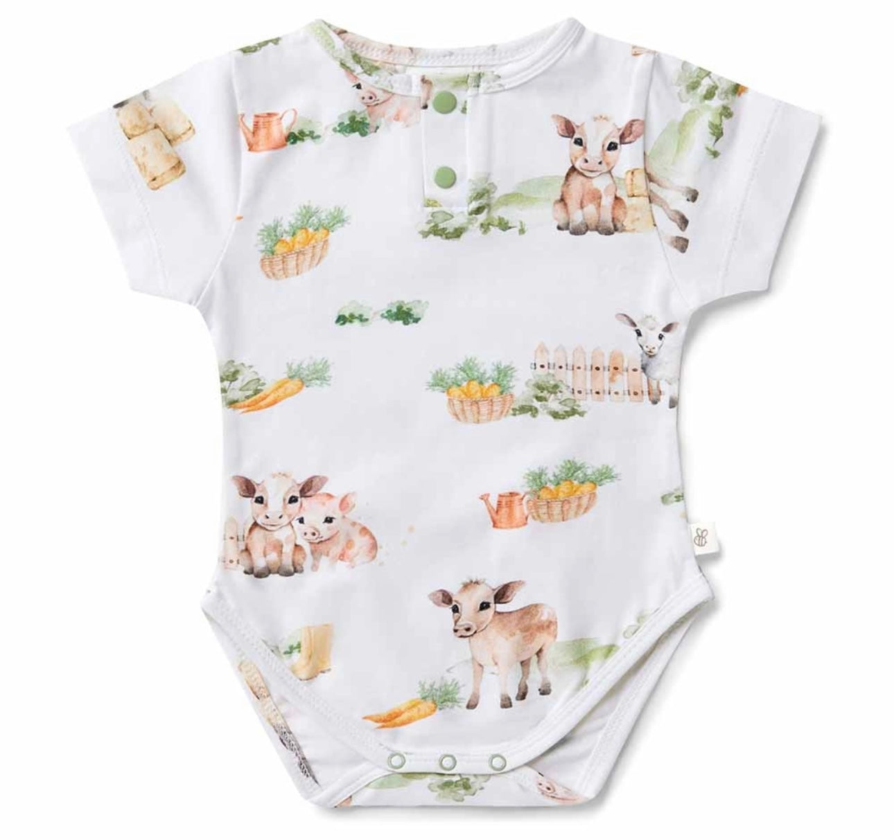 Farm Animal Organic Short Sleeve Bodysuit
