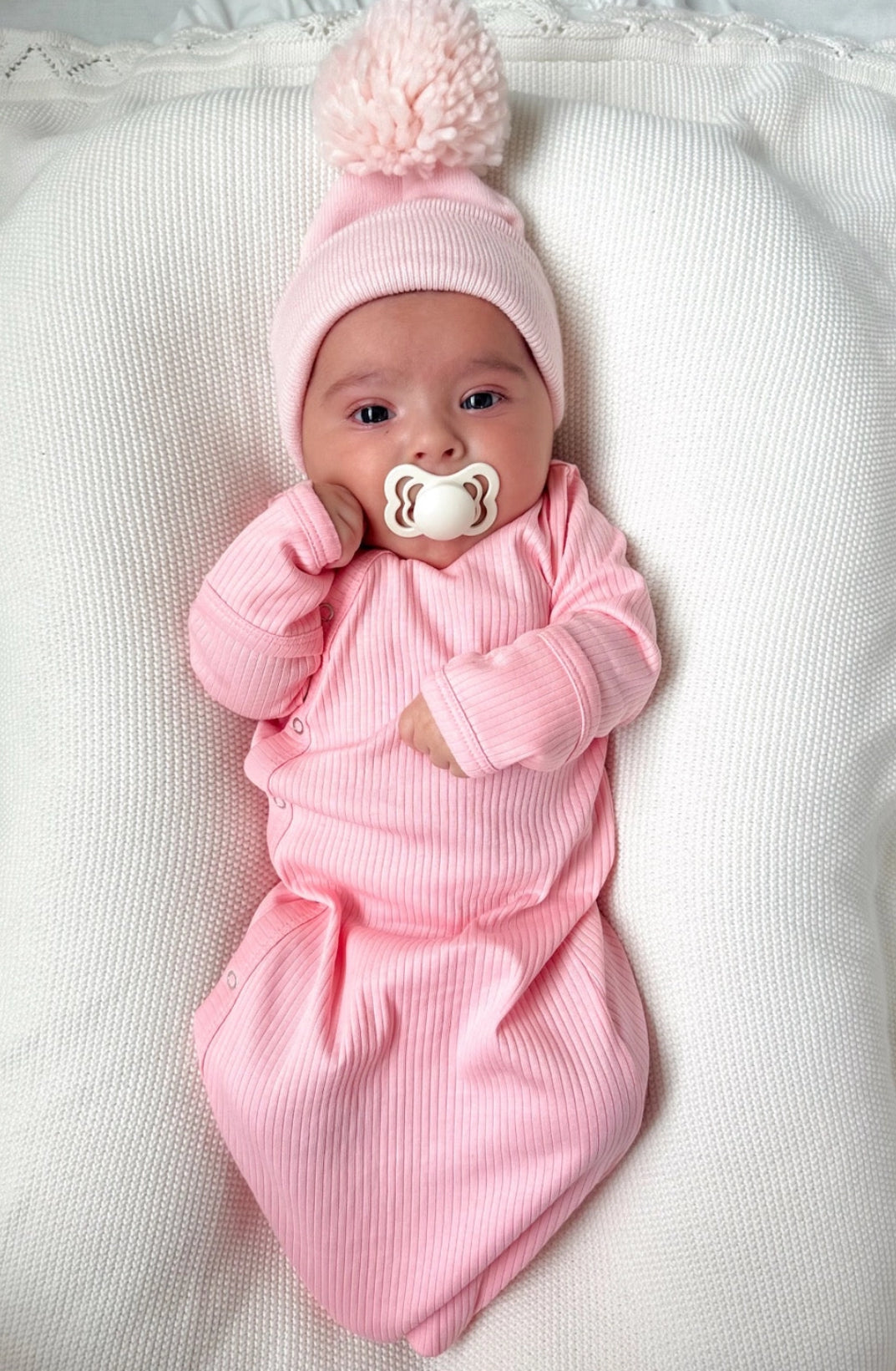 Pink Organic Ribbed Gown
