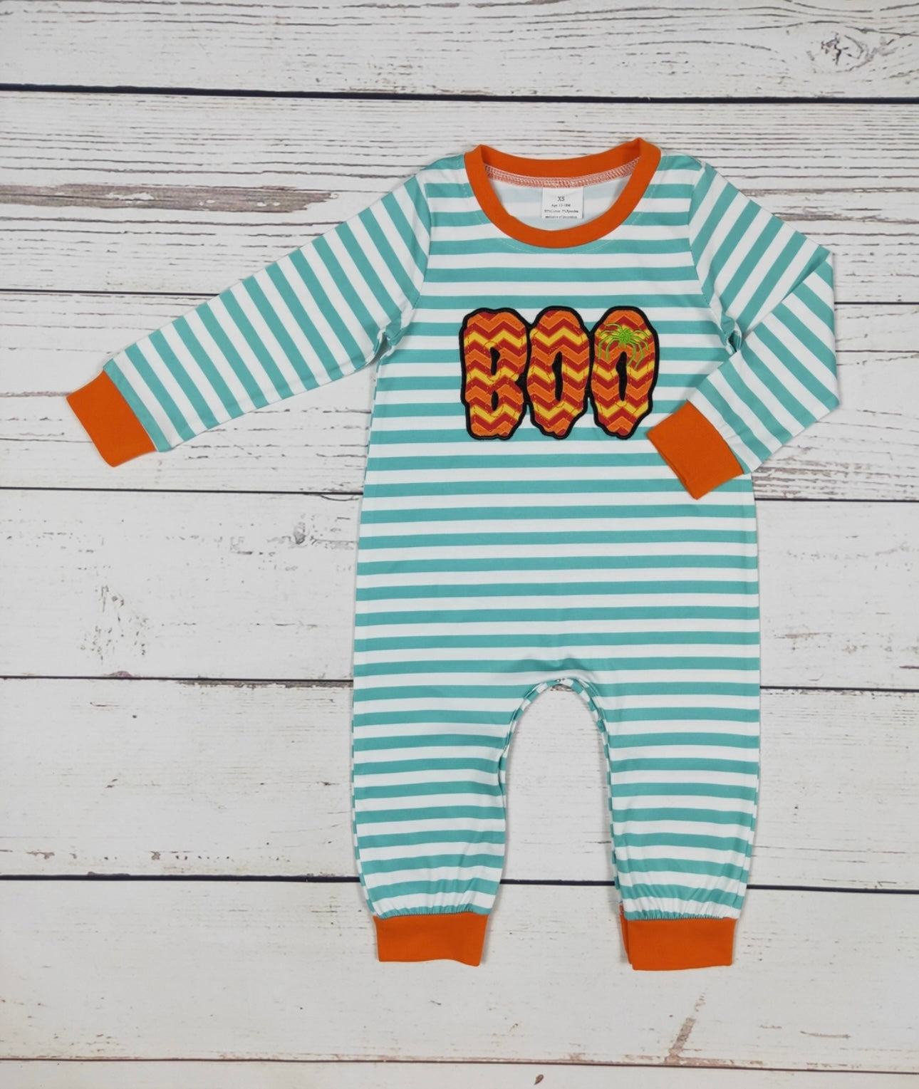 Stripe Halloween Applique Romper