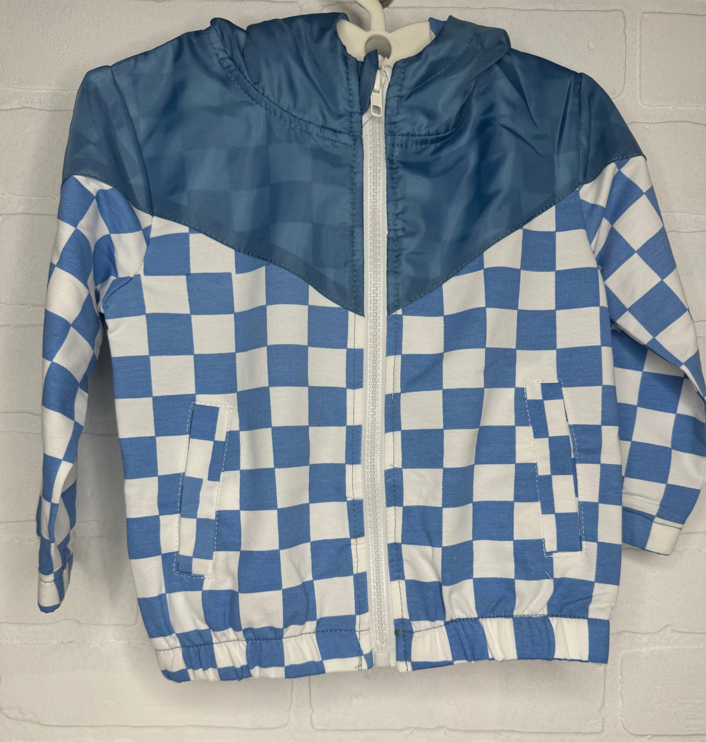 Blue Checkered Windbreaker