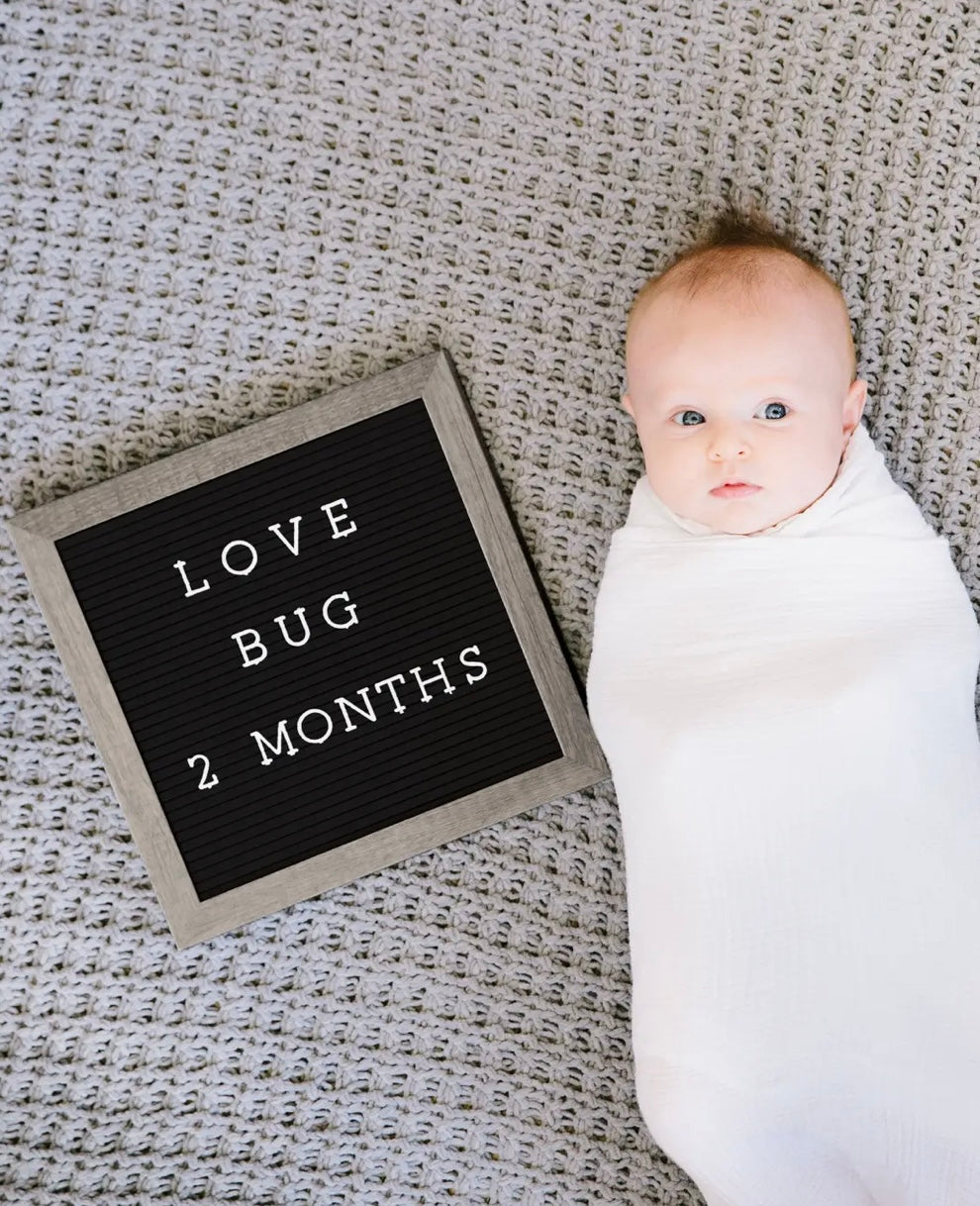 Rustic Wooden Letterboard Set w/ 188 Letters & Numbers