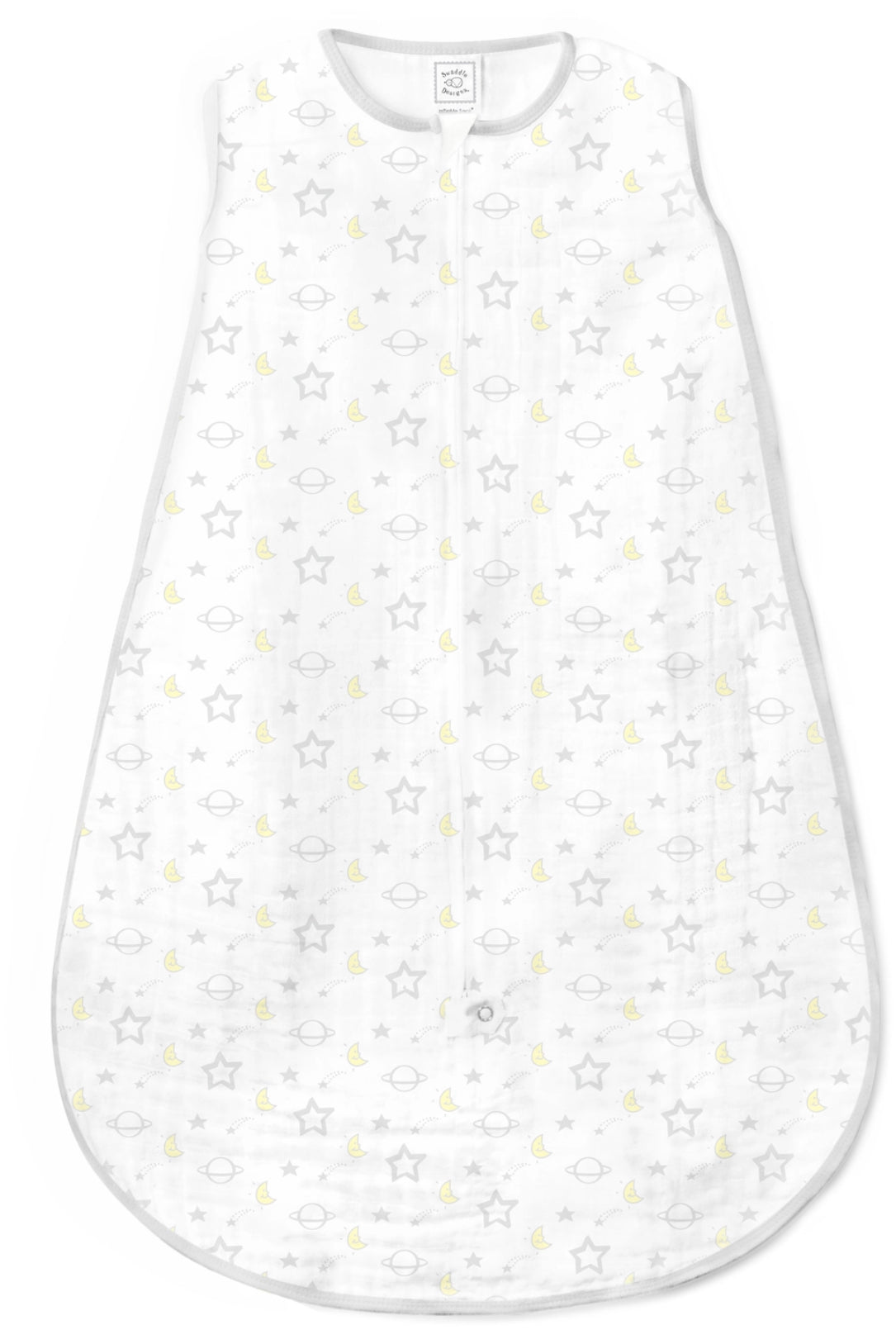 Muslin ZipMe Sack. 2 Way Zip, Goodnight, Sterling