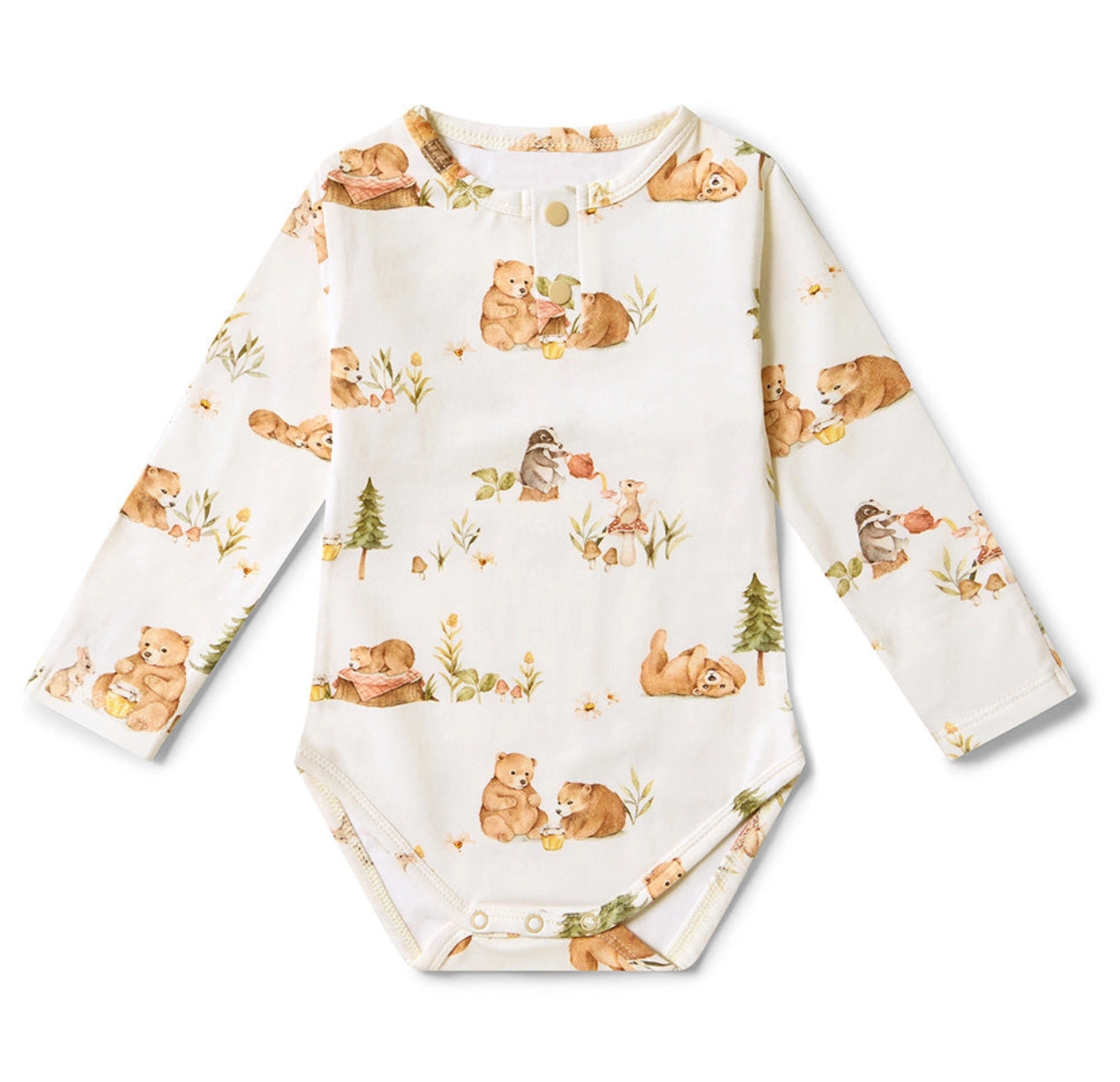 Bears Long Sleeve Organic Bodysuit