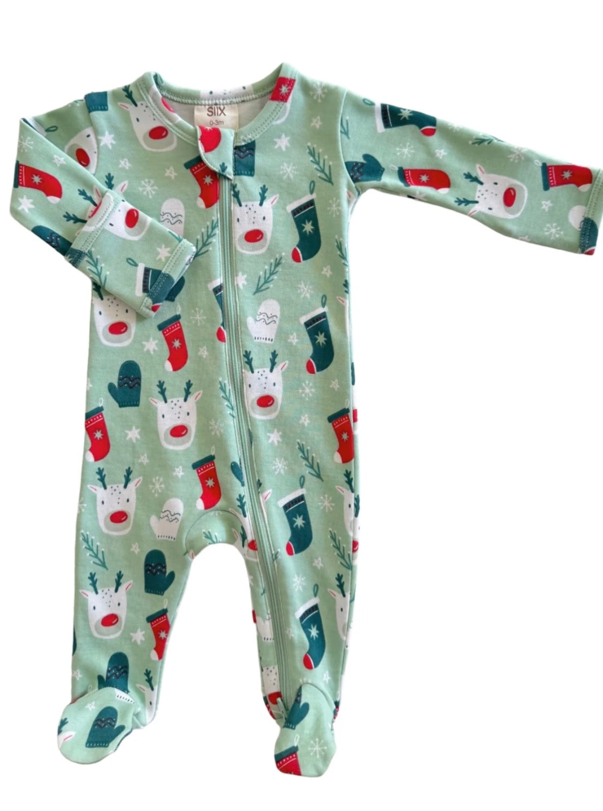 Reindeer/Organic Zip Footie
