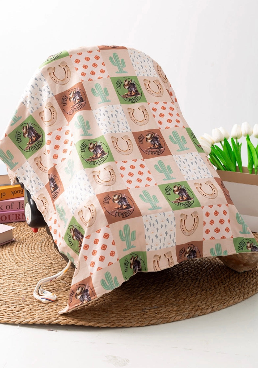 Little Cowboy Patchwork Baby Blanket