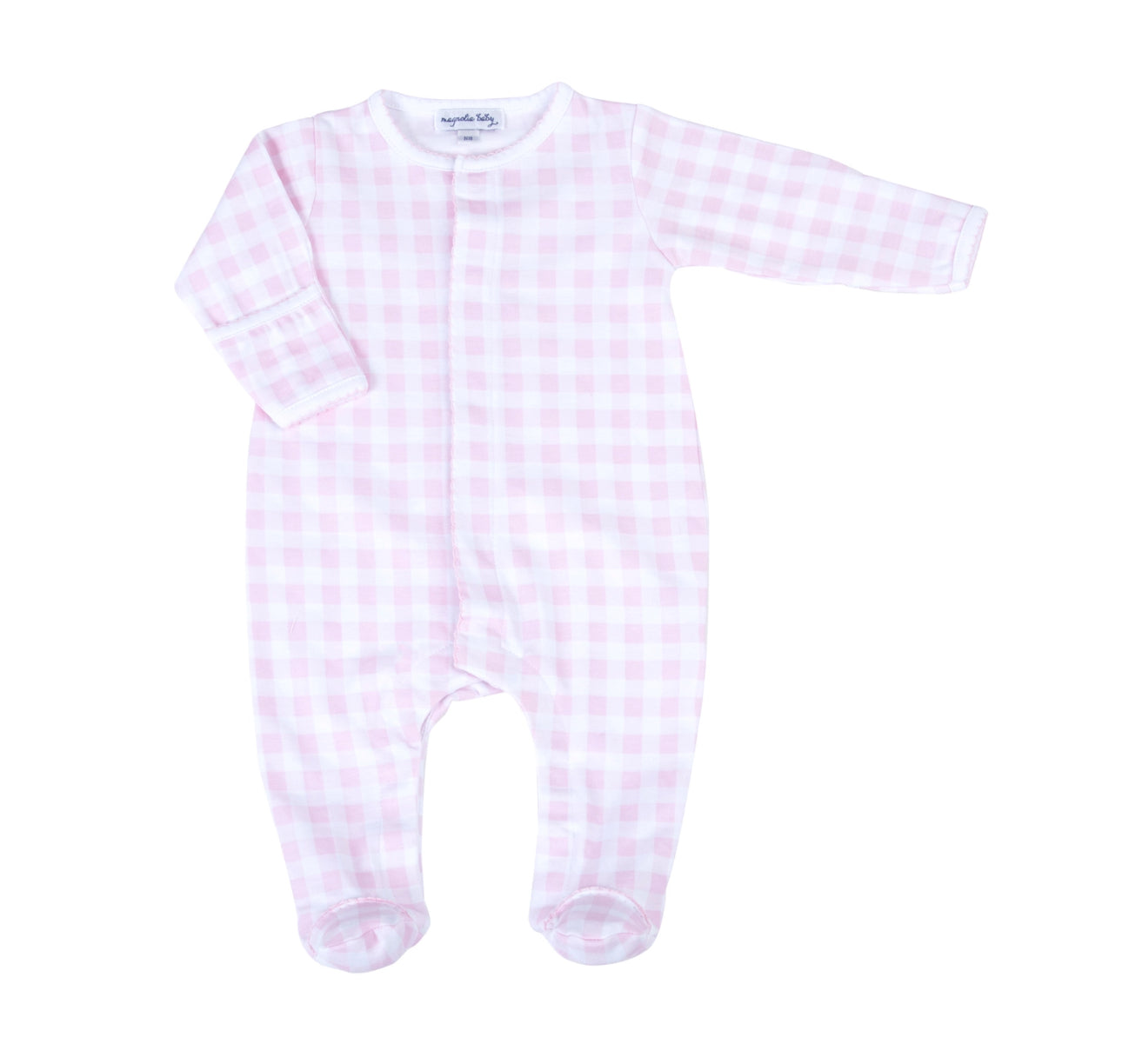Pink Baby Checks Footie