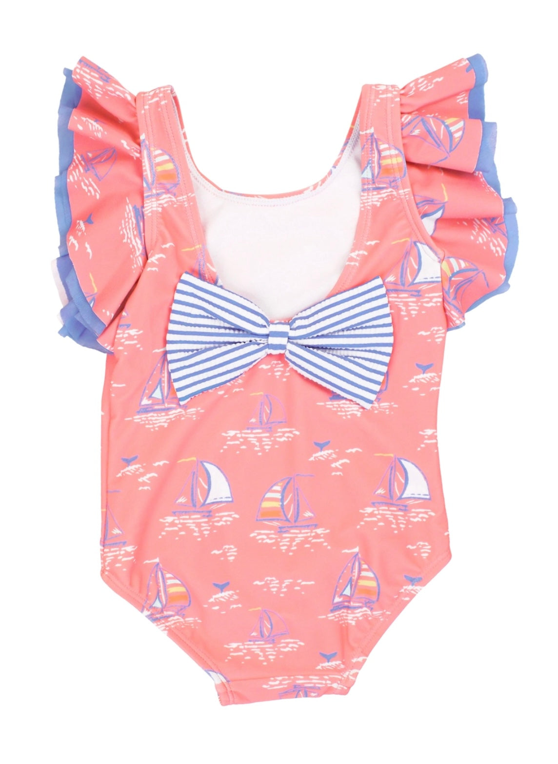 Rufflebutts Pink Seas the Day Butterfly One Piece