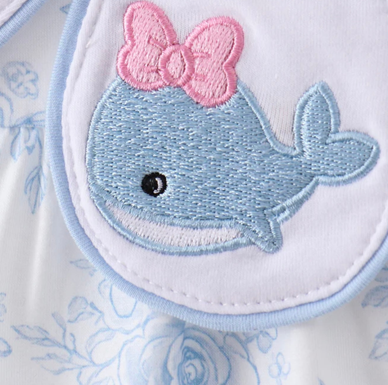Blue Whale Embroidered Bubble