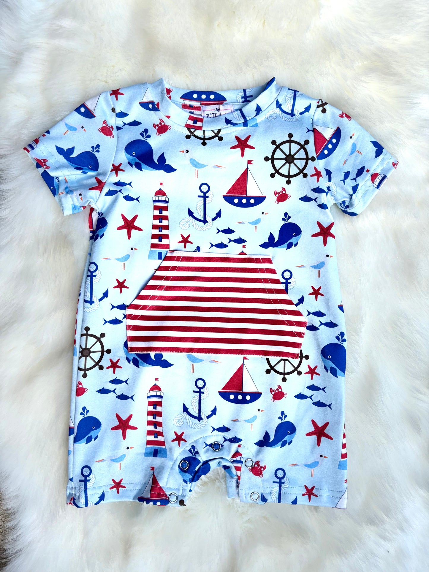 Anchors Away Boy Romper