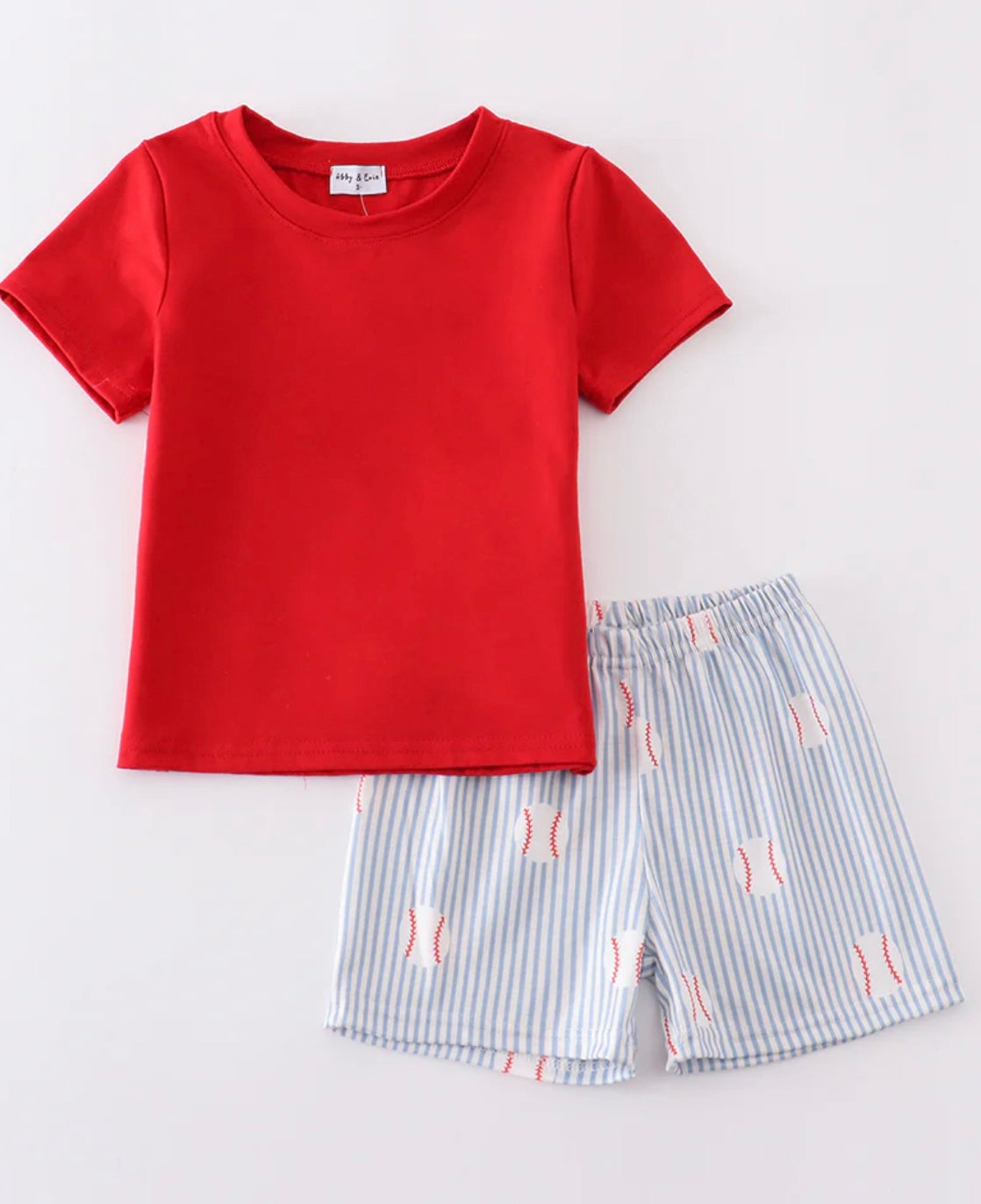 Red Stripe Baseball Set